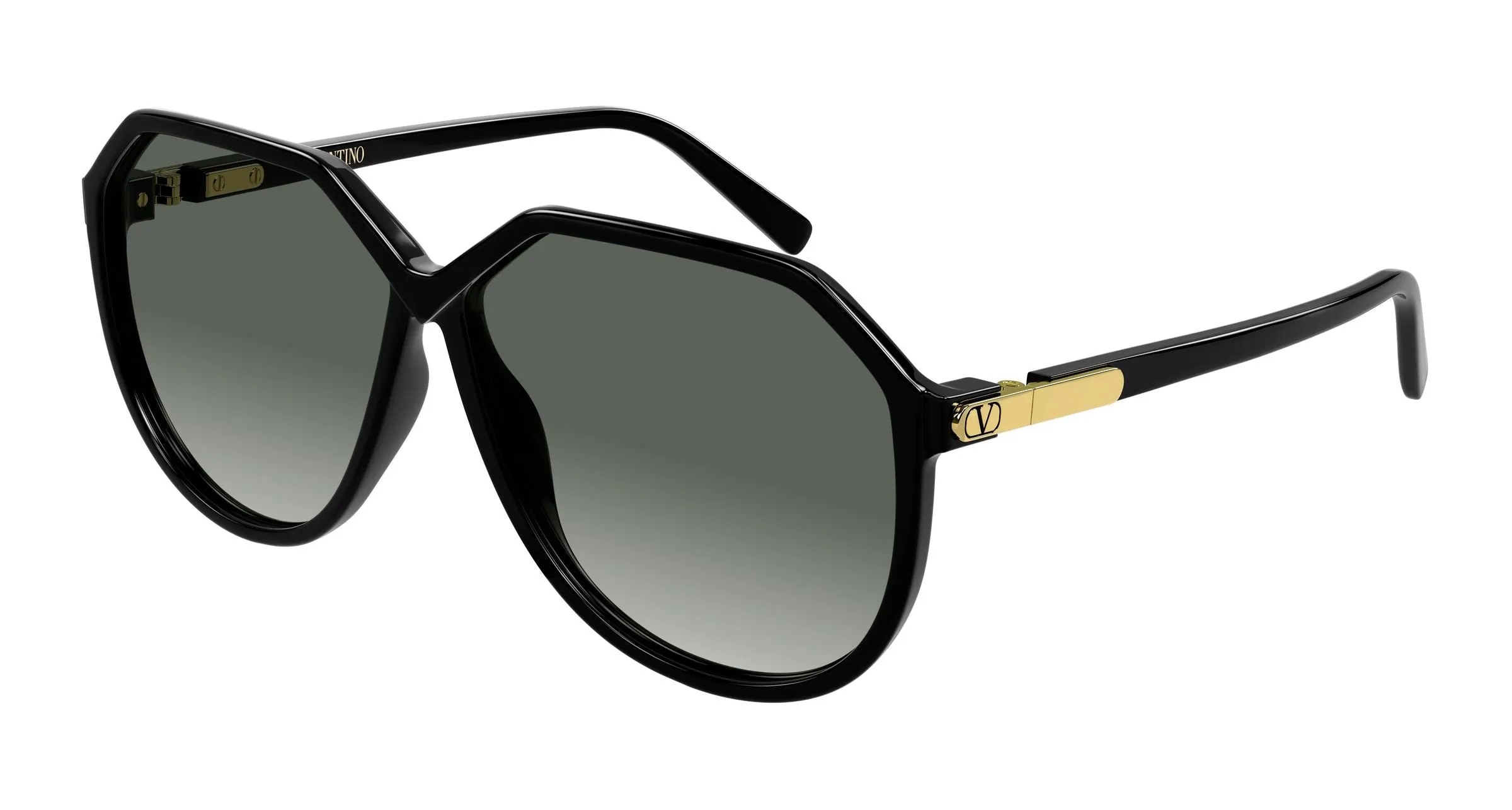 Valentino VG0026S 001 Occhiali da sole Bio-iniettato Nero Grigio Geometrica - immagine 1