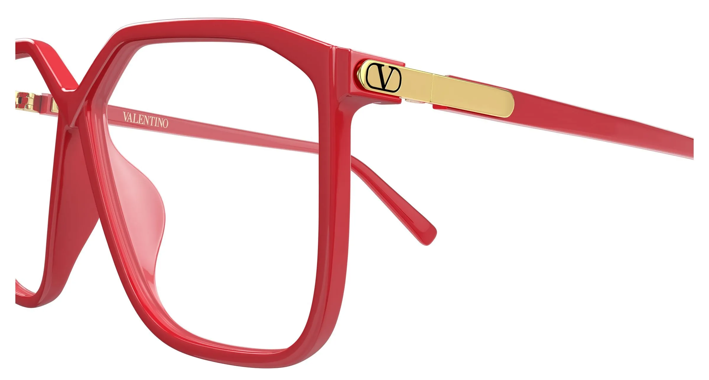 Valentino VG0025S 005 Occhiali da sole Bio-iniettato Rosso Trasparente Geometrica - immagine 3