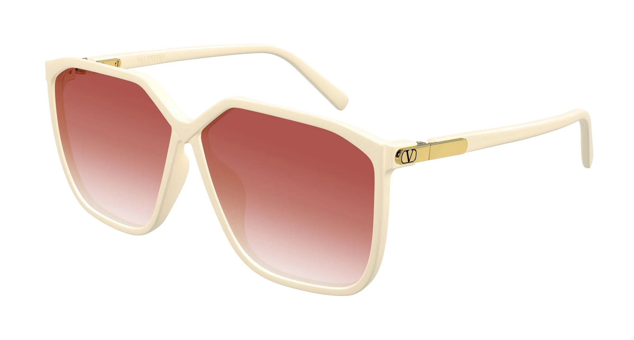 Valentino VG0025S 004 Occhiali da sole Bio-iniettato Avorio Rosso Geometrica - immagine 1