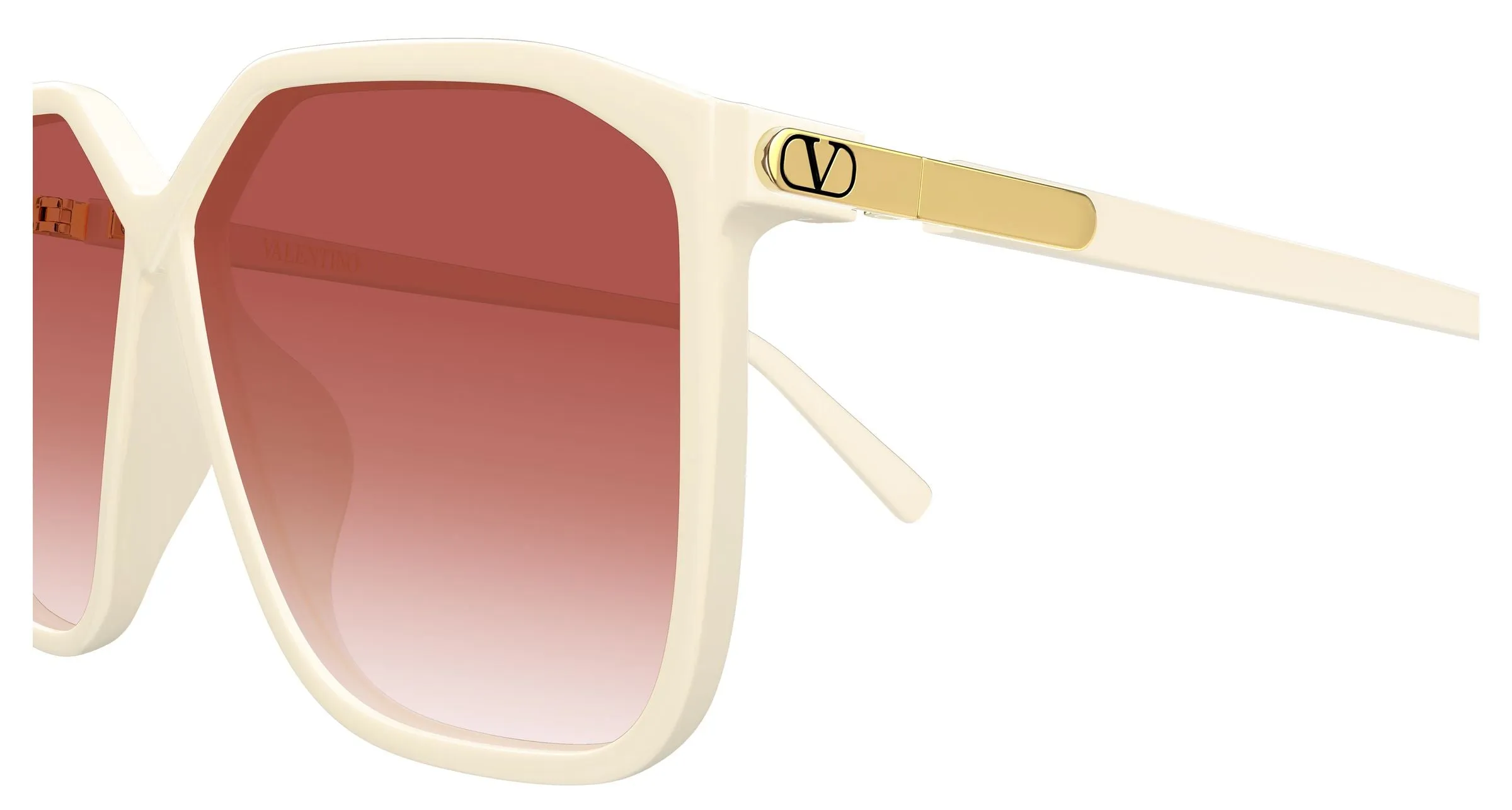 Valentino VG0025S 004 Occhiali da sole Bio-iniettato Avorio Rosso Geometrica - immagine 3