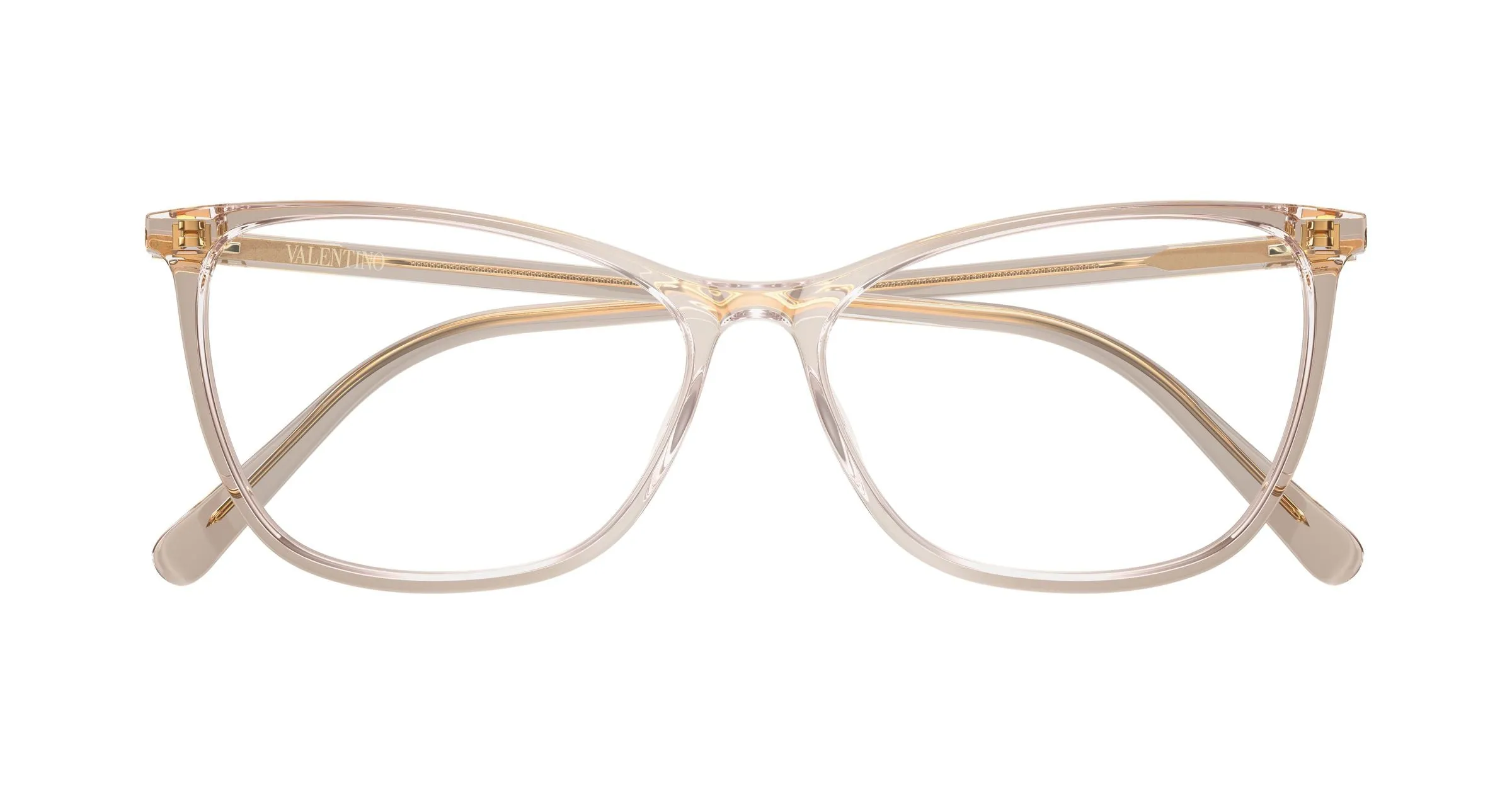Valentino VG0024O 004 Montature da vista Acetato Rosa Trasparente Cat Eye - immagine 2