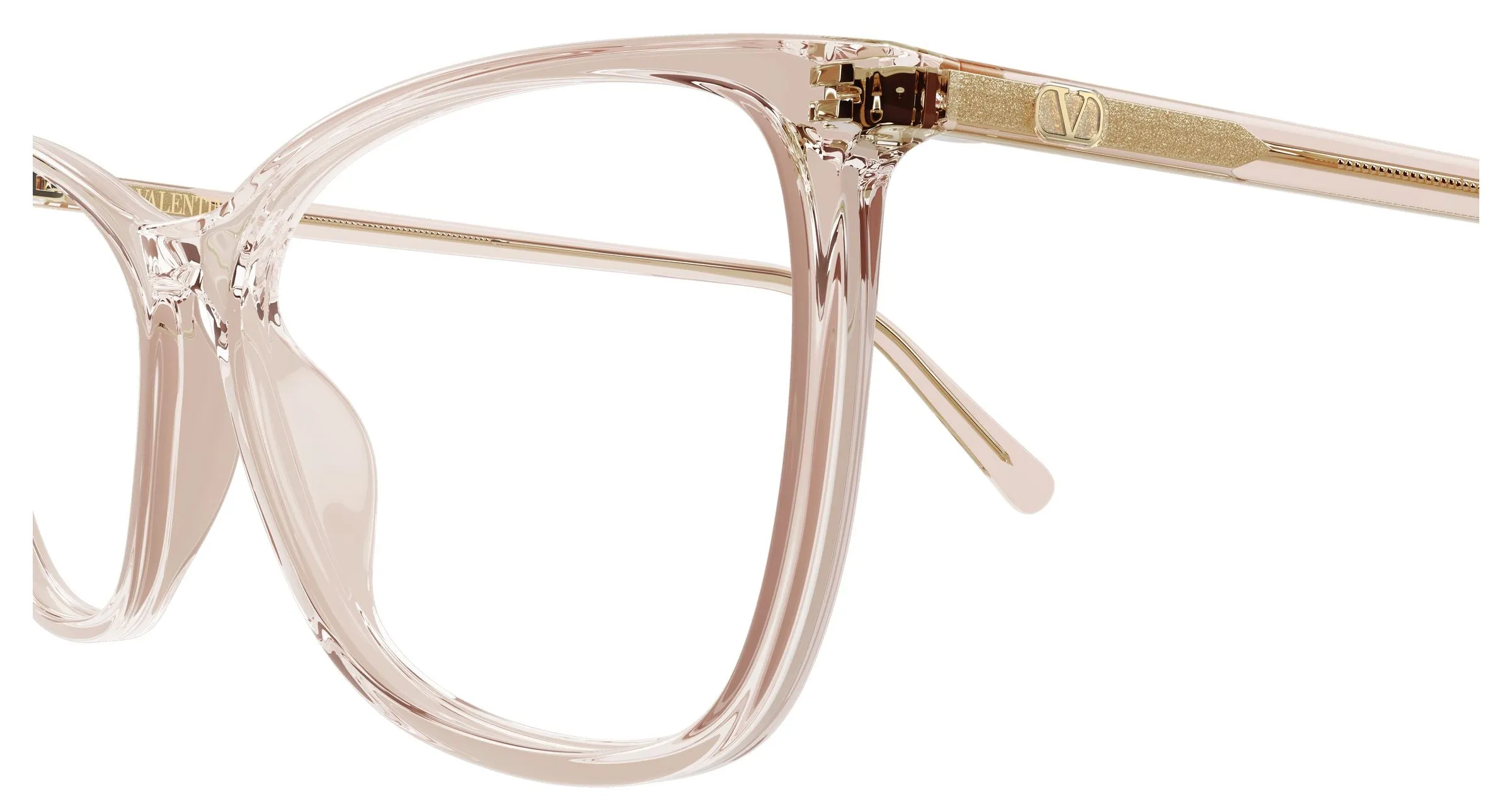 Valentino VG0024O 004 Montature da vista Acetato Rosa Trasparente Cat Eye - immagine 3