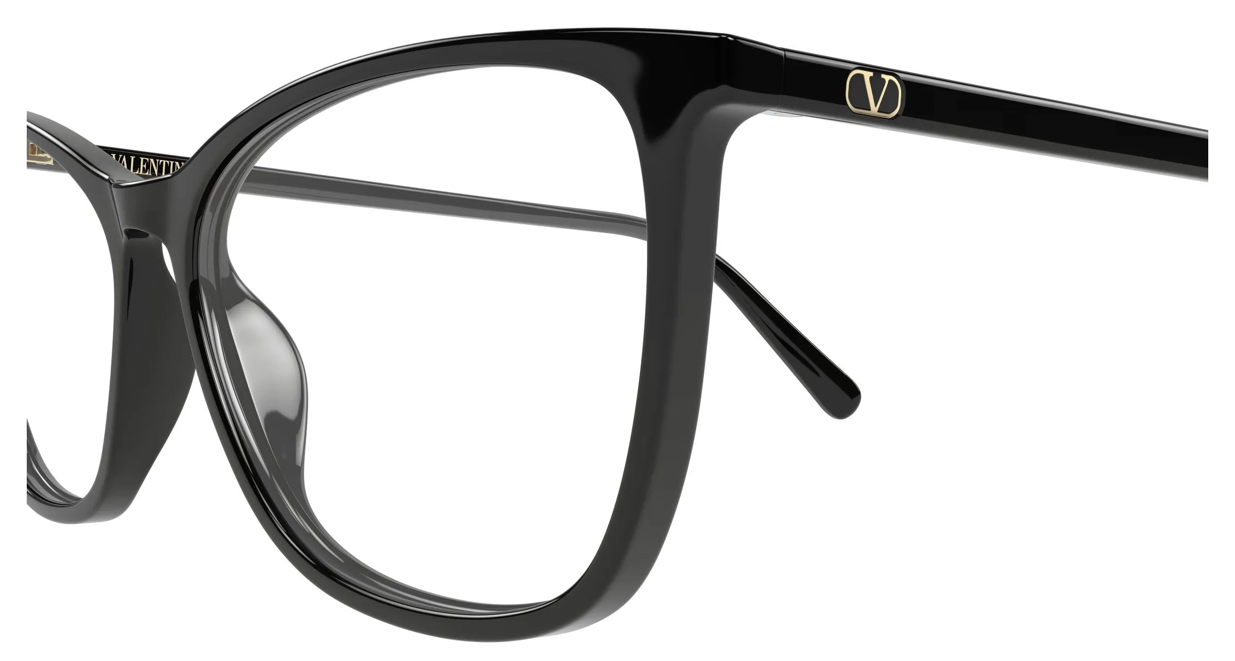 Valentino VG0024O 001 Montature da vista Acetato Nero Trasparente Cat Eye - immagine 3