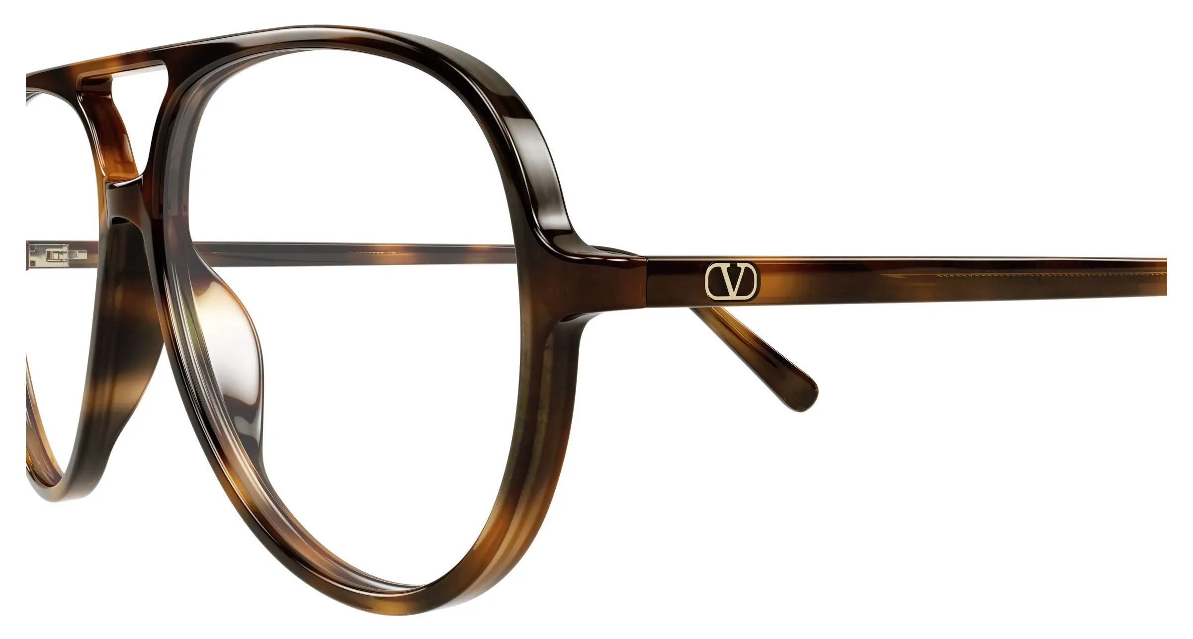 Valentino VG0023O 003 Montature da vista Acetato Havana Trasparente Rotonda - immagine 3