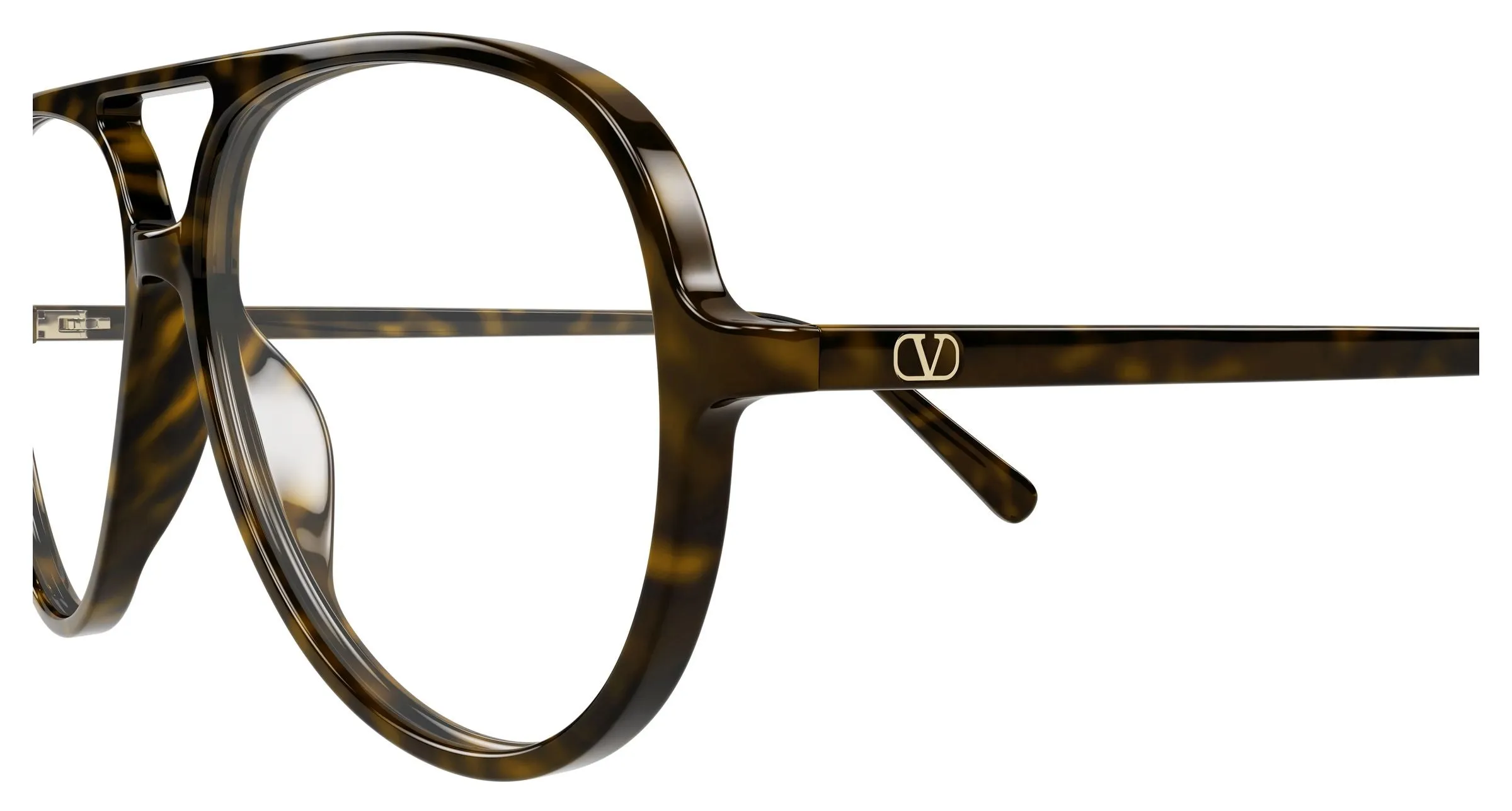 Valentino VG0023O 002 Montature da vista Acetato Havana Trasparente Rotonda - immagine 3
