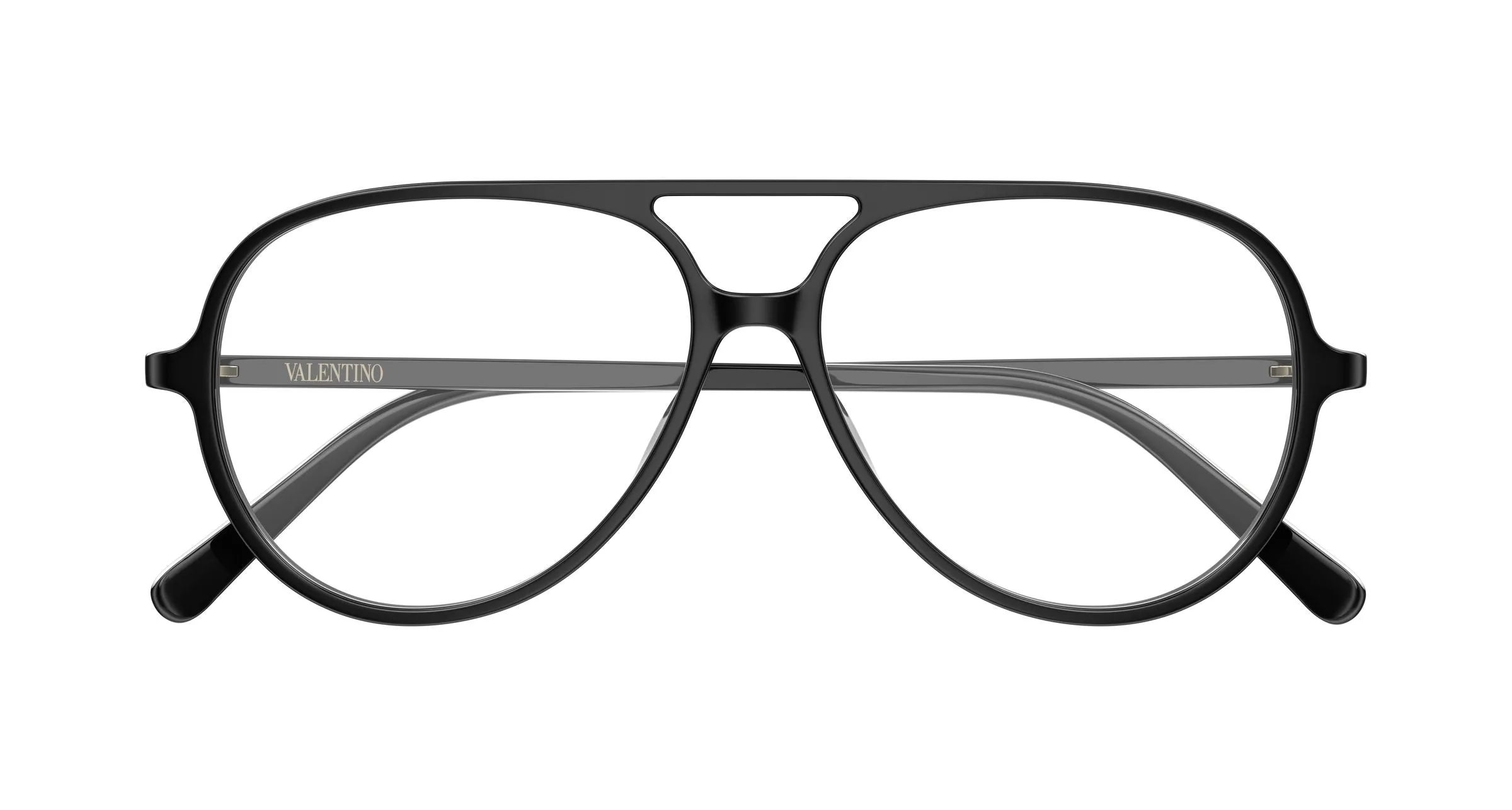 Valentino VG0023O 001 Montature da vista Acetato Nero Trasparente Rotonda - immagine 2