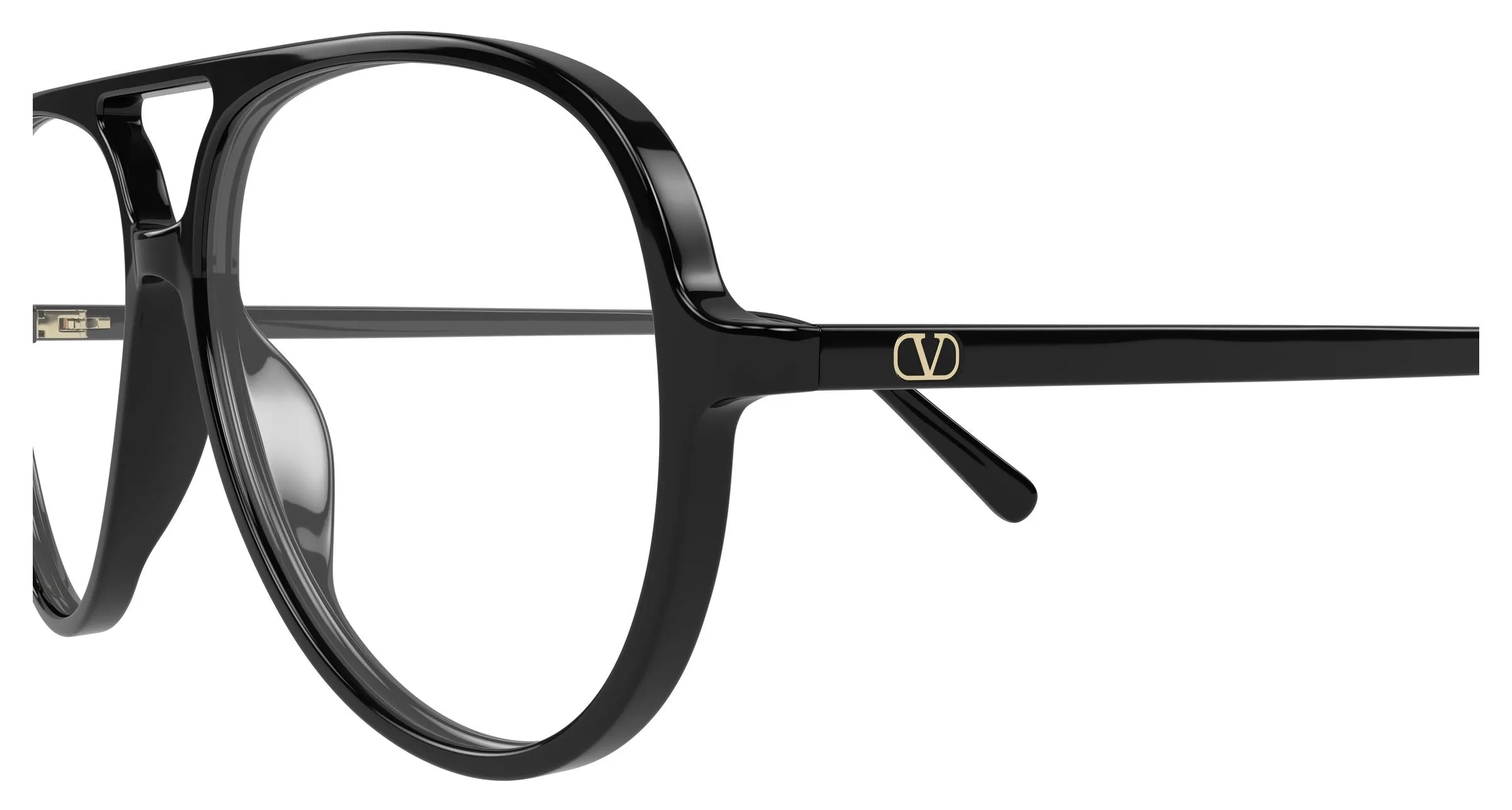 Valentino VG0023O 001 Montature da vista Acetato Nero Trasparente Rotonda - immagine 3