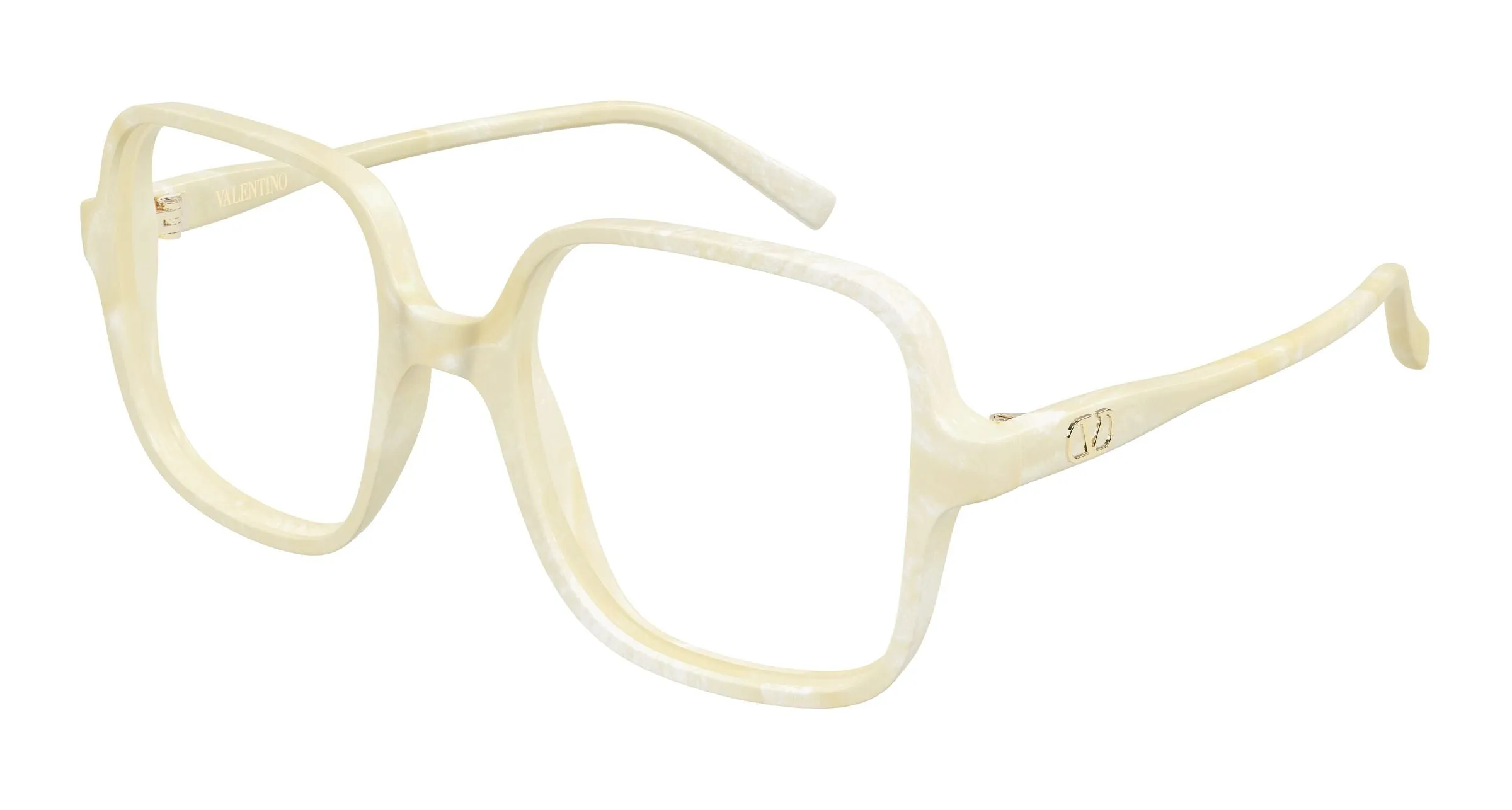 Valentino VG0021O 003 Montature da vista Acetato Avorio Trasparente Rotonda - immagine 1