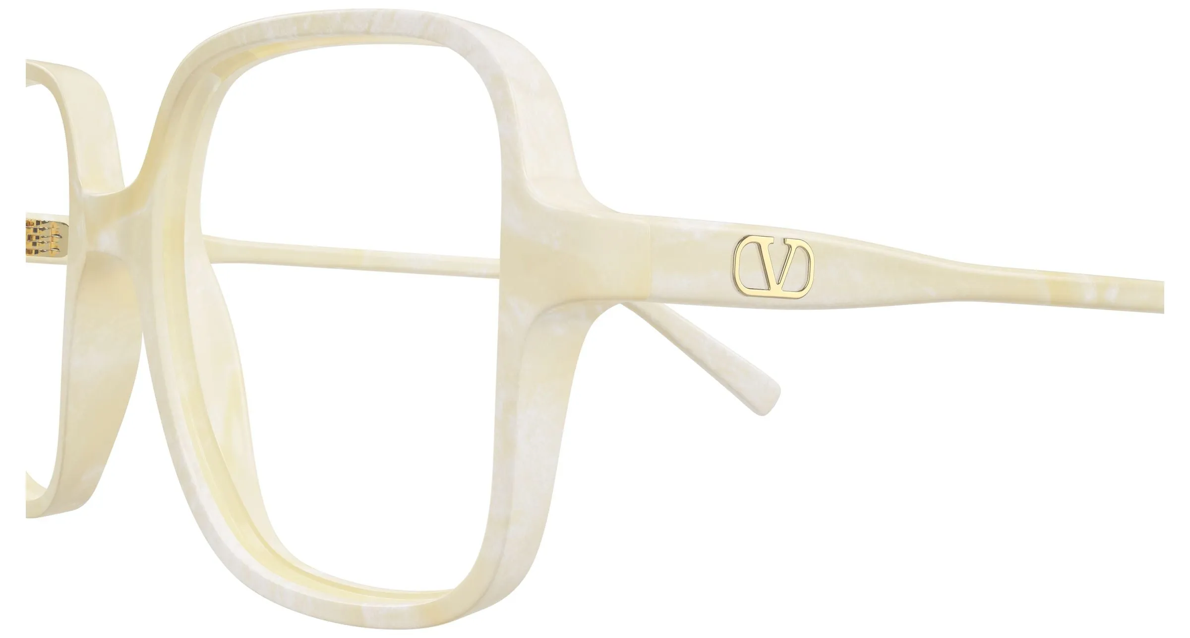 Valentino VG0021O 003 Montature da vista Acetato Avorio Trasparente Rotonda - immagine 3