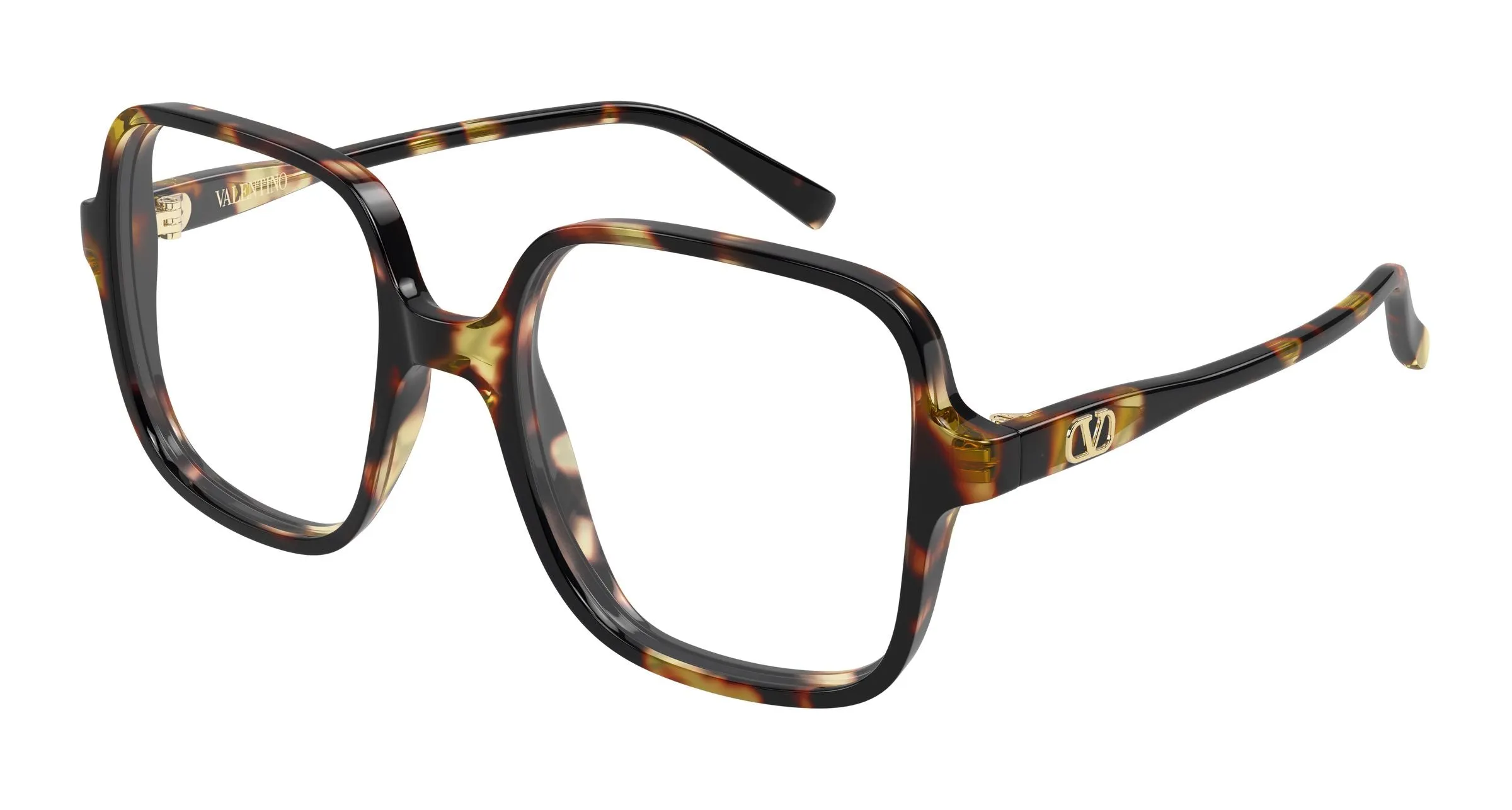Valentino VG0021O 002 Montature da vista Acetato Havana Trasparente Rotonda - immagine 1