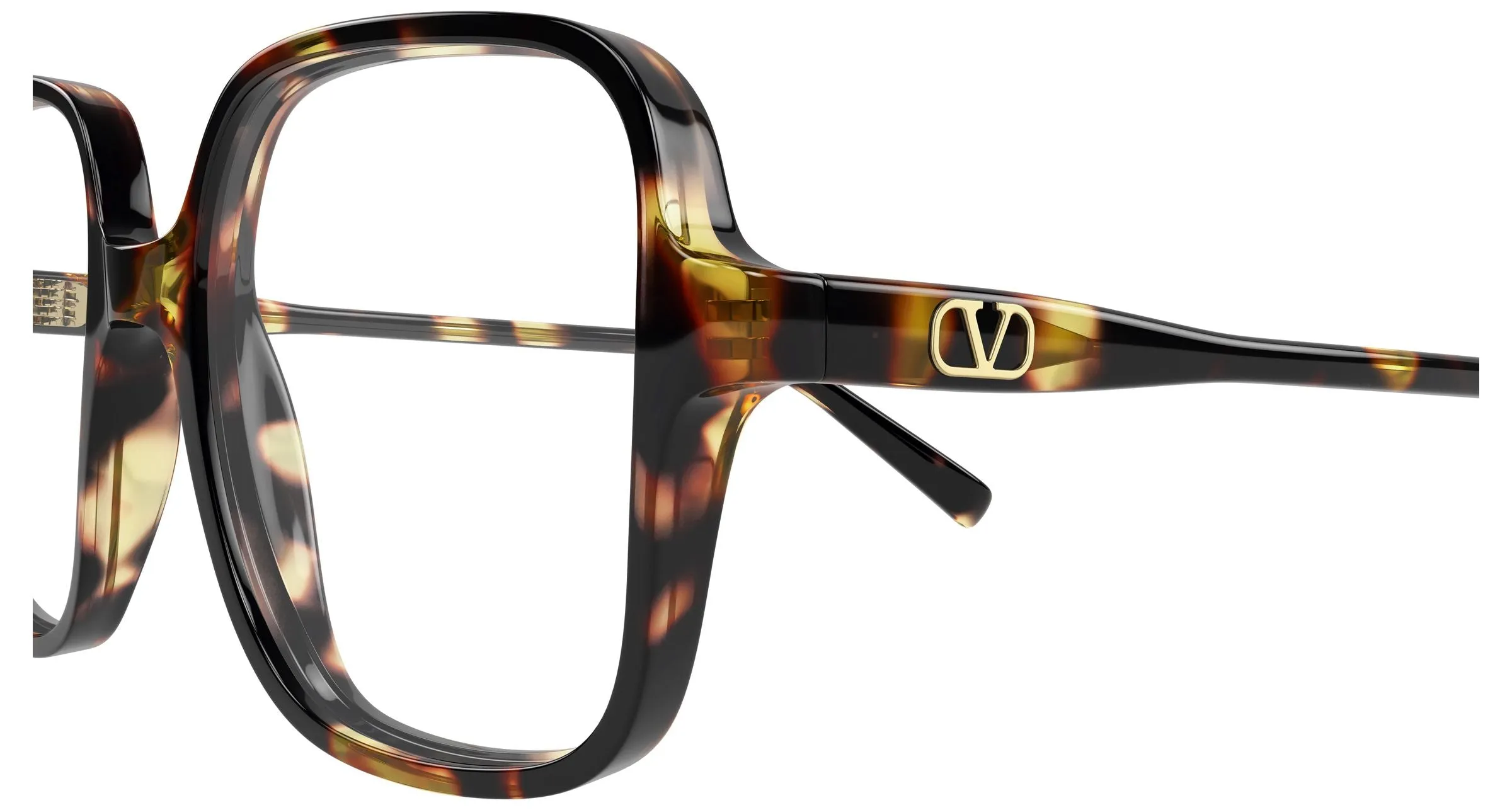 Valentino VG0021O 002 Montature da vista Acetato Havana Trasparente Rotonda - immagine 3