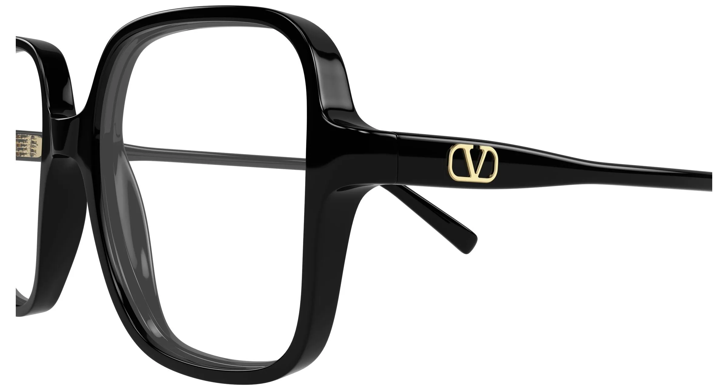 Valentino VG0021O 001 Montature da vista Acetato Nero Trasparente Rotonda - immagine 3