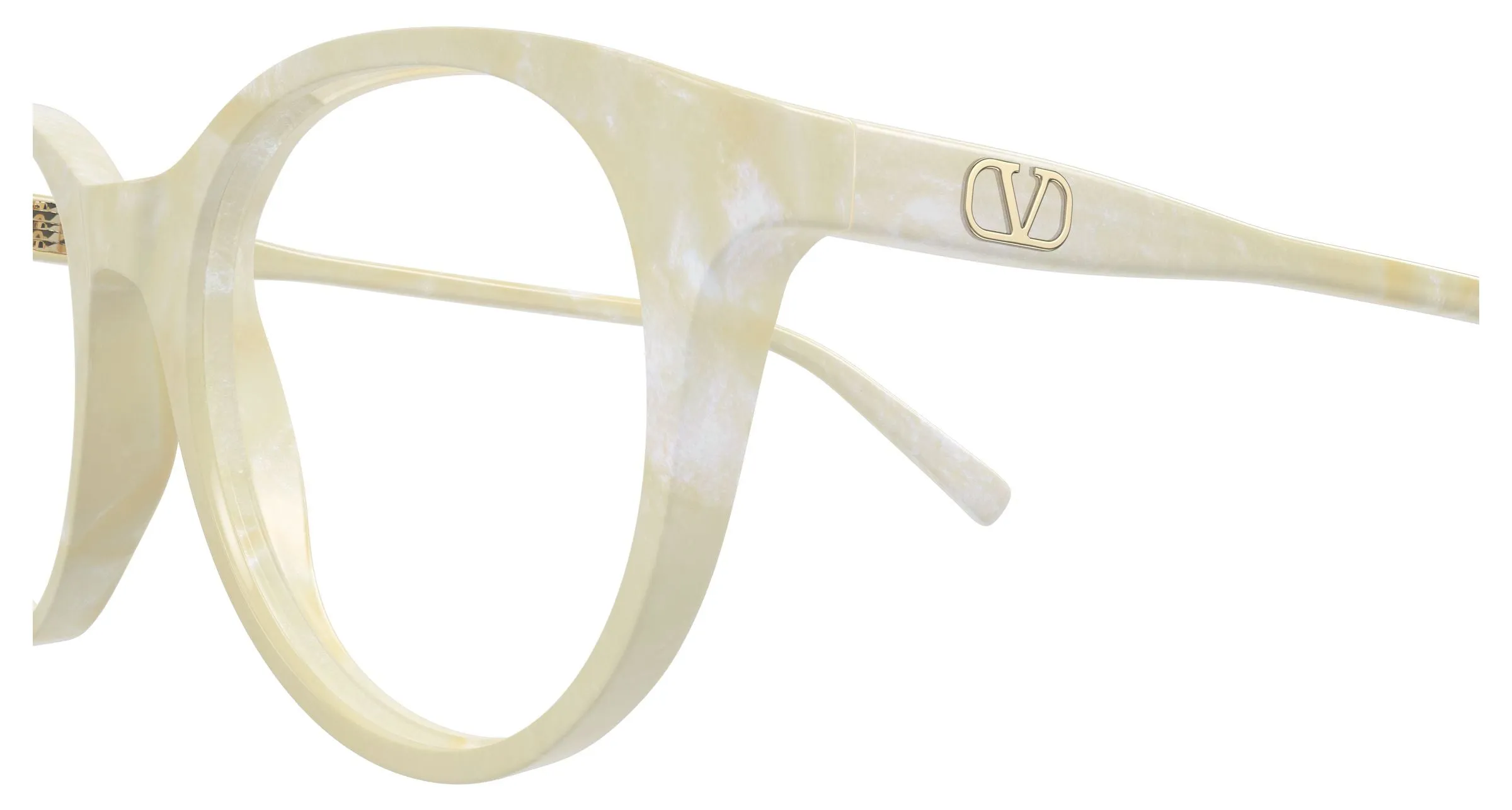 Valentino VG0020O 004 Montature da vista Acetato Avorio Trasparente Rotonda - immagine 3