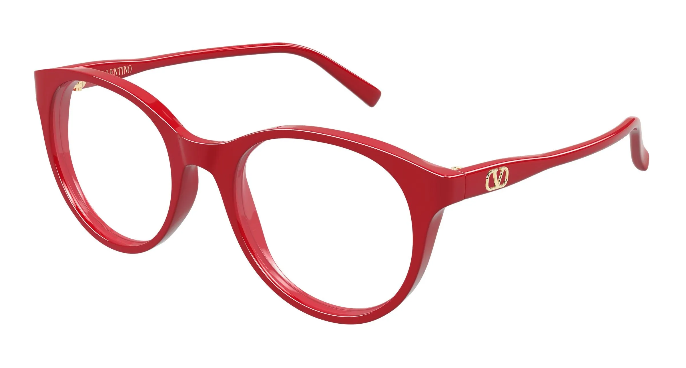 Valentino VG0020O 003 Montature da vista Acetato Rosso Trasparente Rotonda - immagine 1
