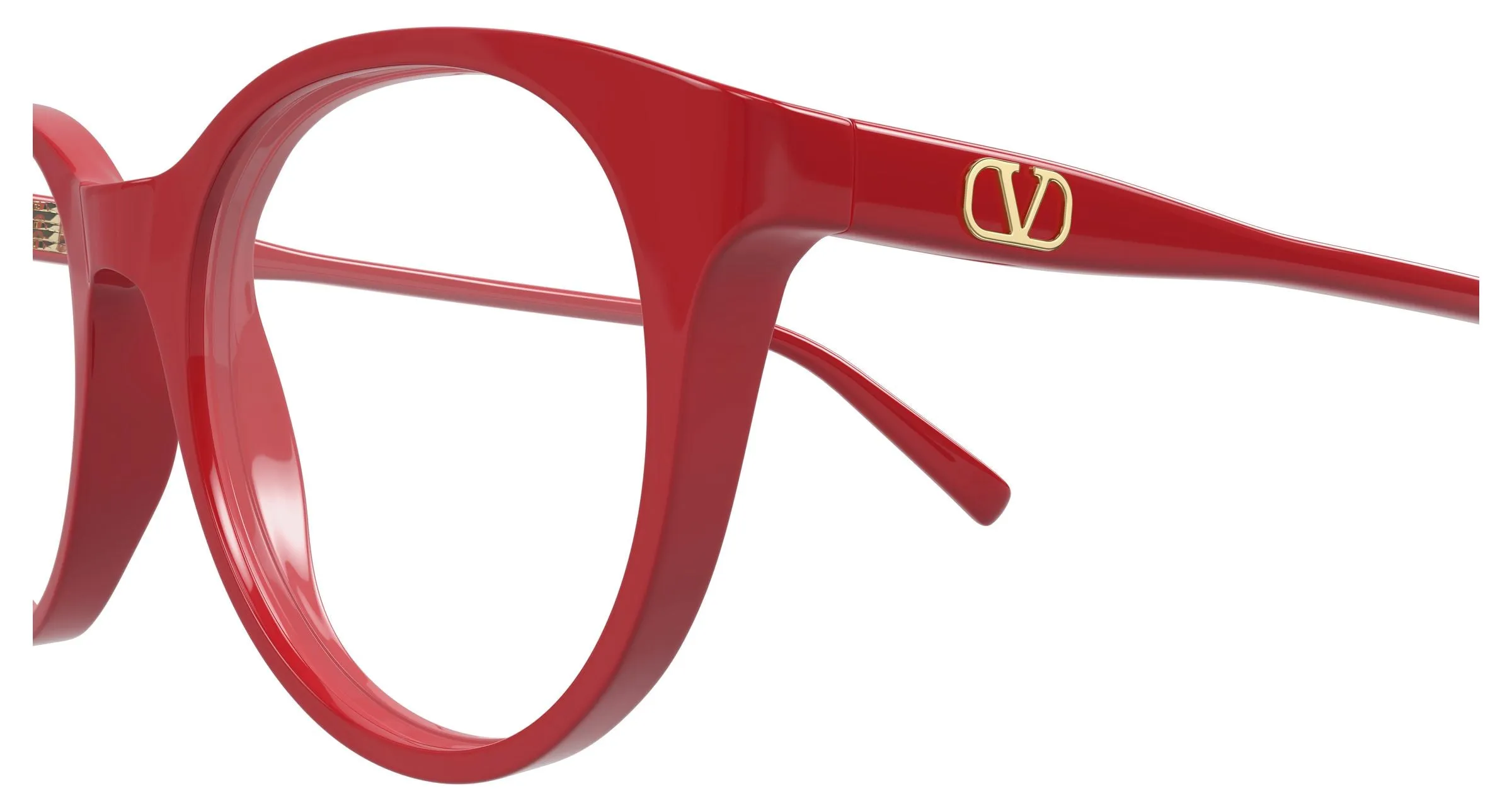 Valentino VG0020O 003 Montature da vista Acetato Rosso Trasparente Rotonda - immagine 3