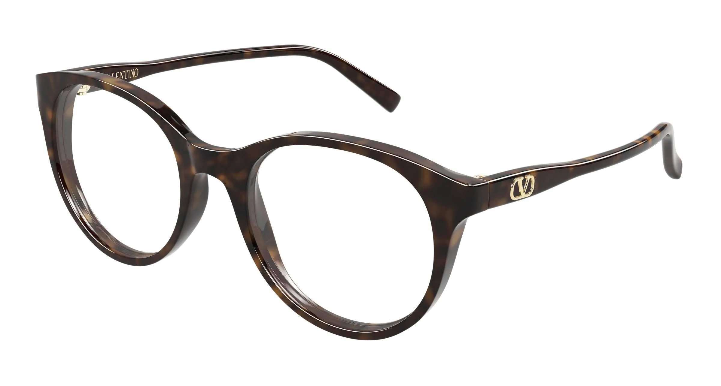 Valentino VG0020O 002 Montature da vista Acetato Havana Trasparente Rotonda - immagine 1
