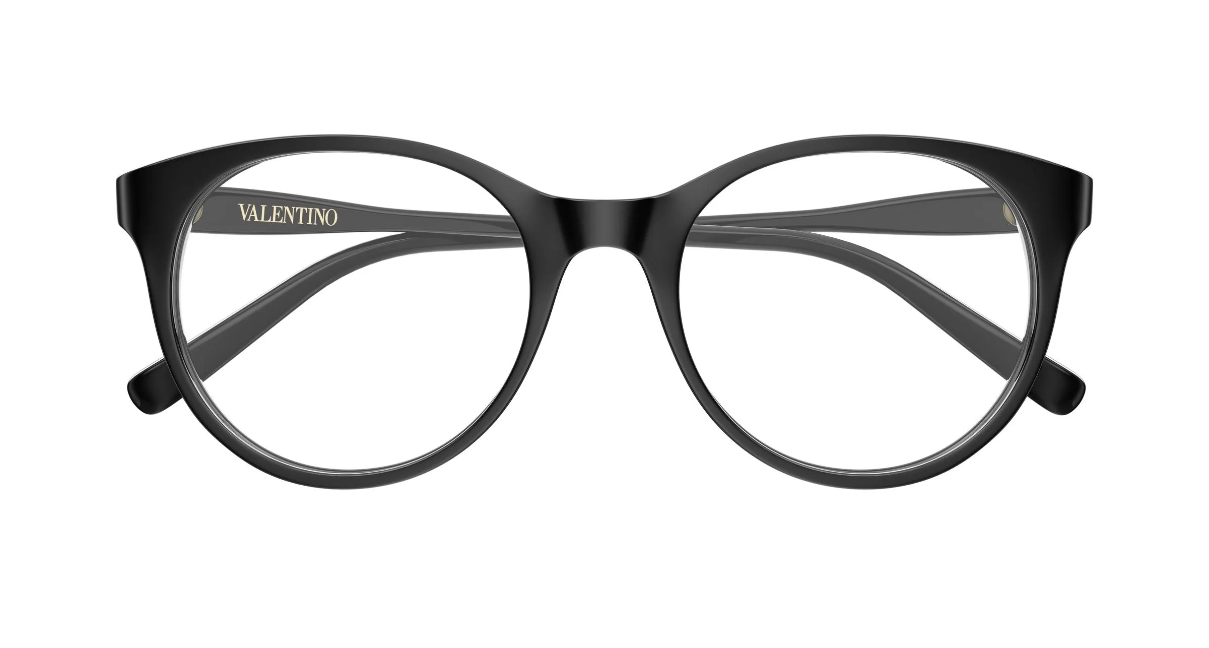 Valentino VG0020O 001 Montature da vista Acetato Nero Trasparente Rotonda - immagine 2