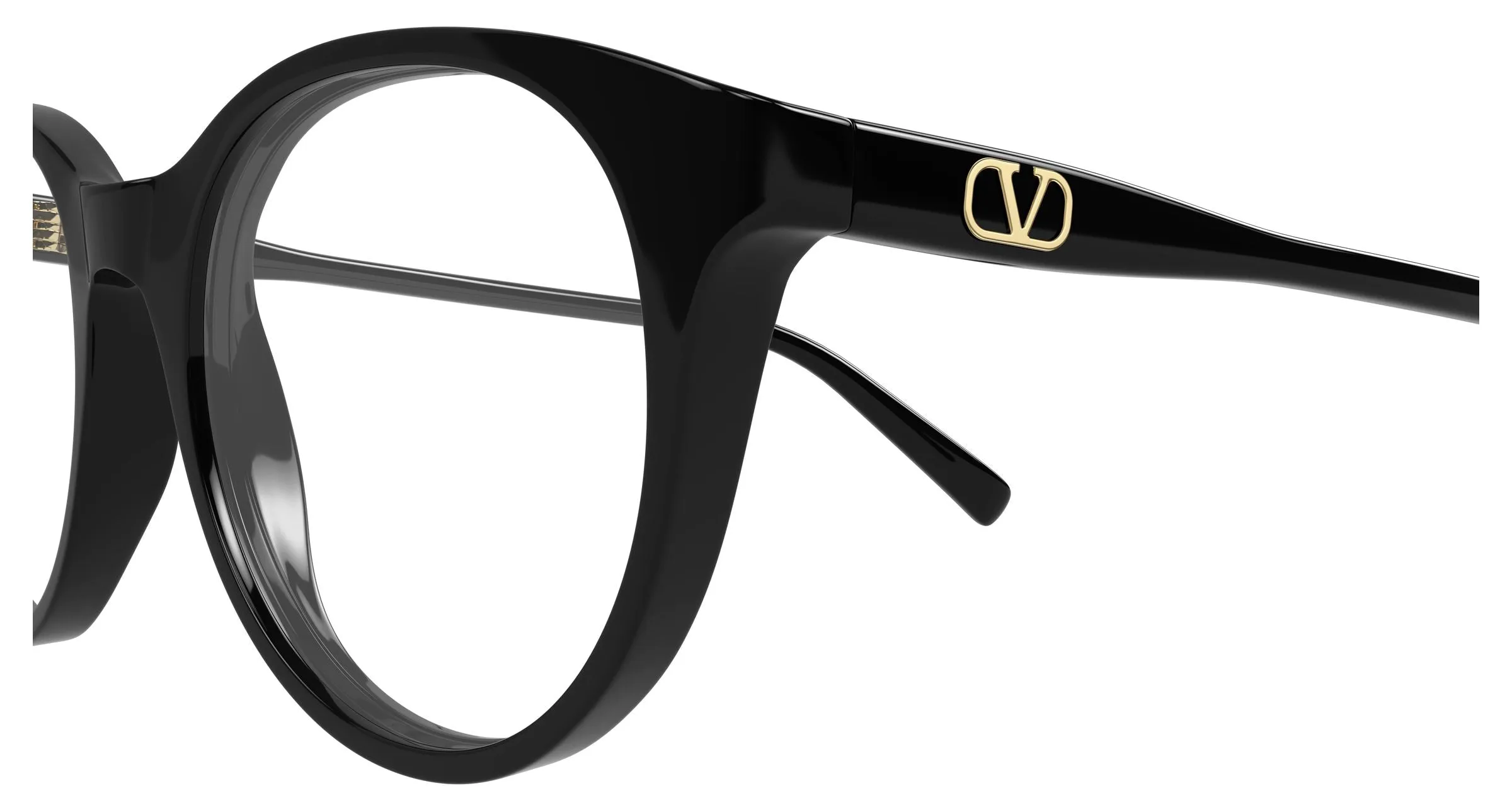Valentino VG0020O 001 Montature da vista Acetato Nero Trasparente Rotonda - immagine 3