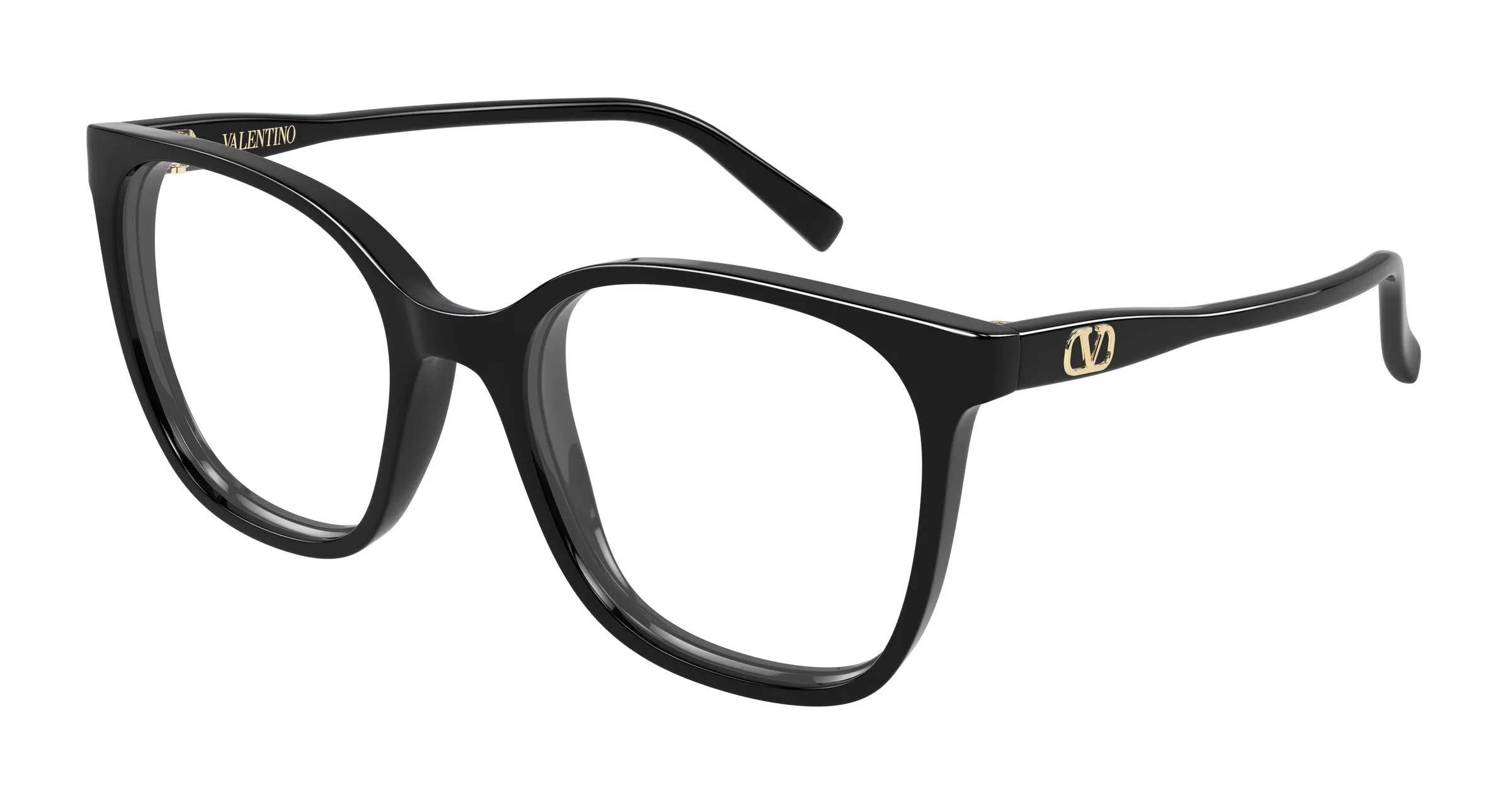 Valentino VG0019O 005 Montature da vista Acetato Nero Trasparente Squadrata - immagine 1