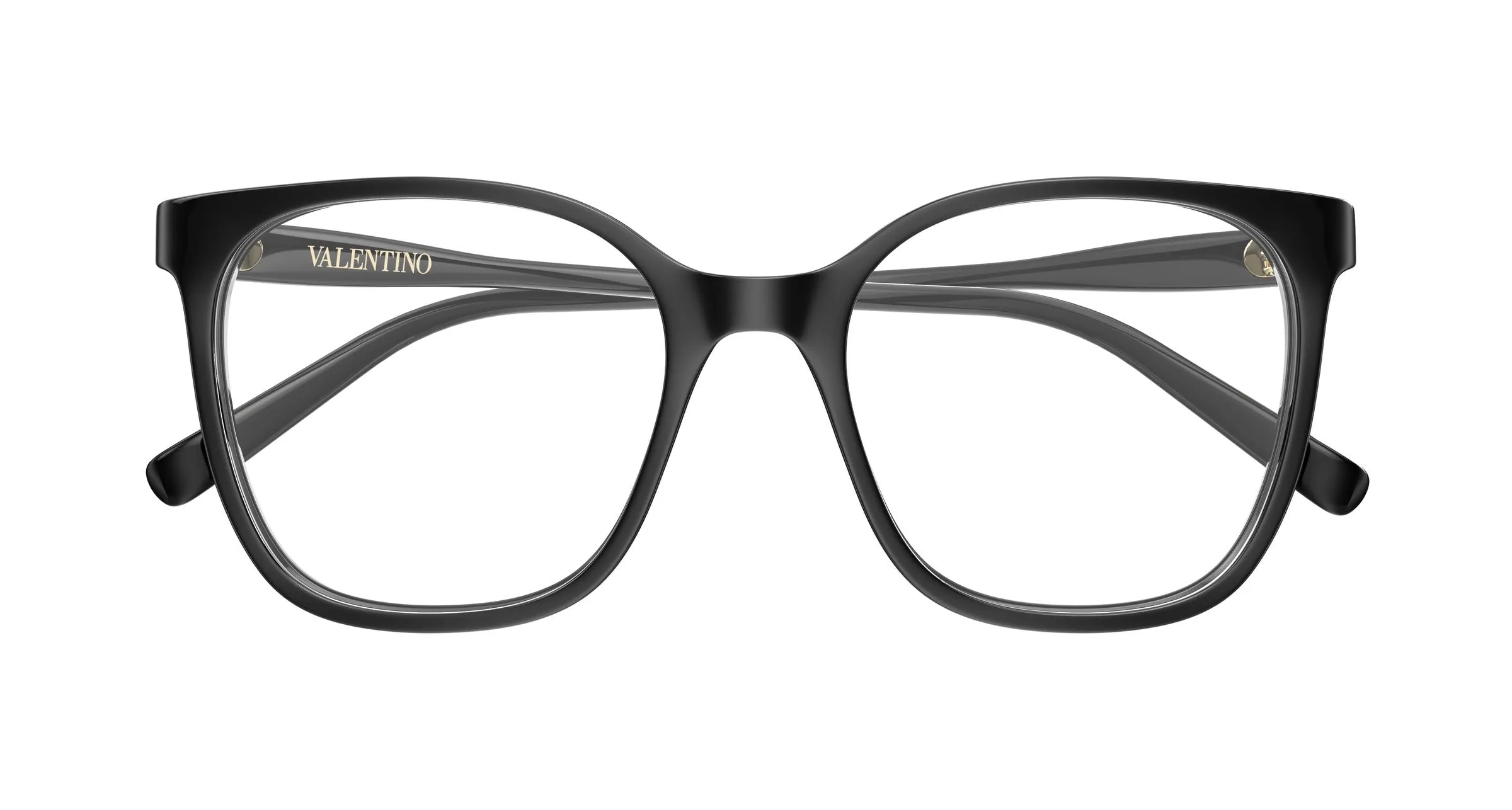 Valentino VG0019O 001 Montature da vista Acetato Nero Trasparente Squadrata - immagine 2