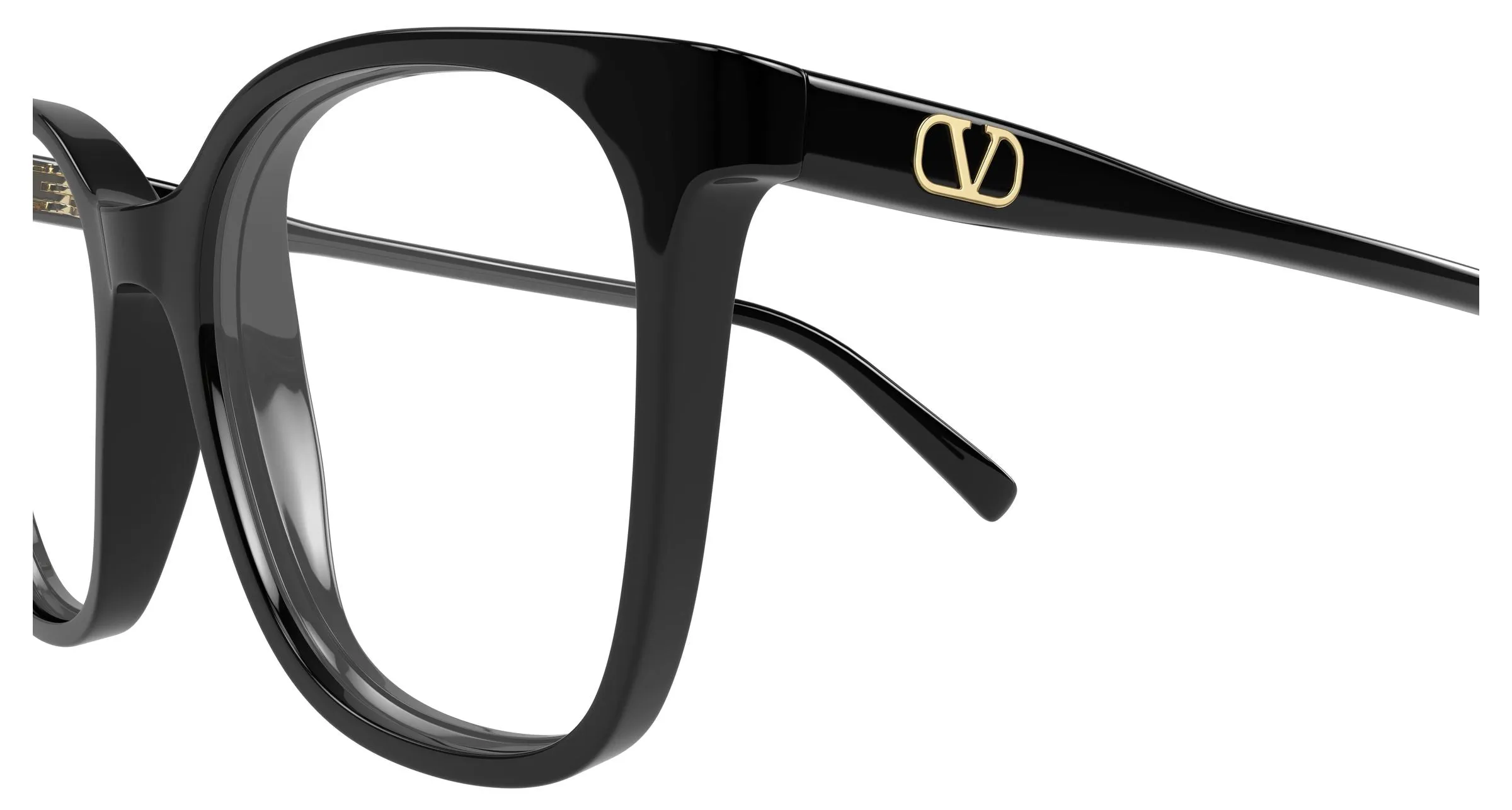 Valentino VG0019O 001 Montature da vista Acetato Nero Trasparente Squadrata - immagine 3