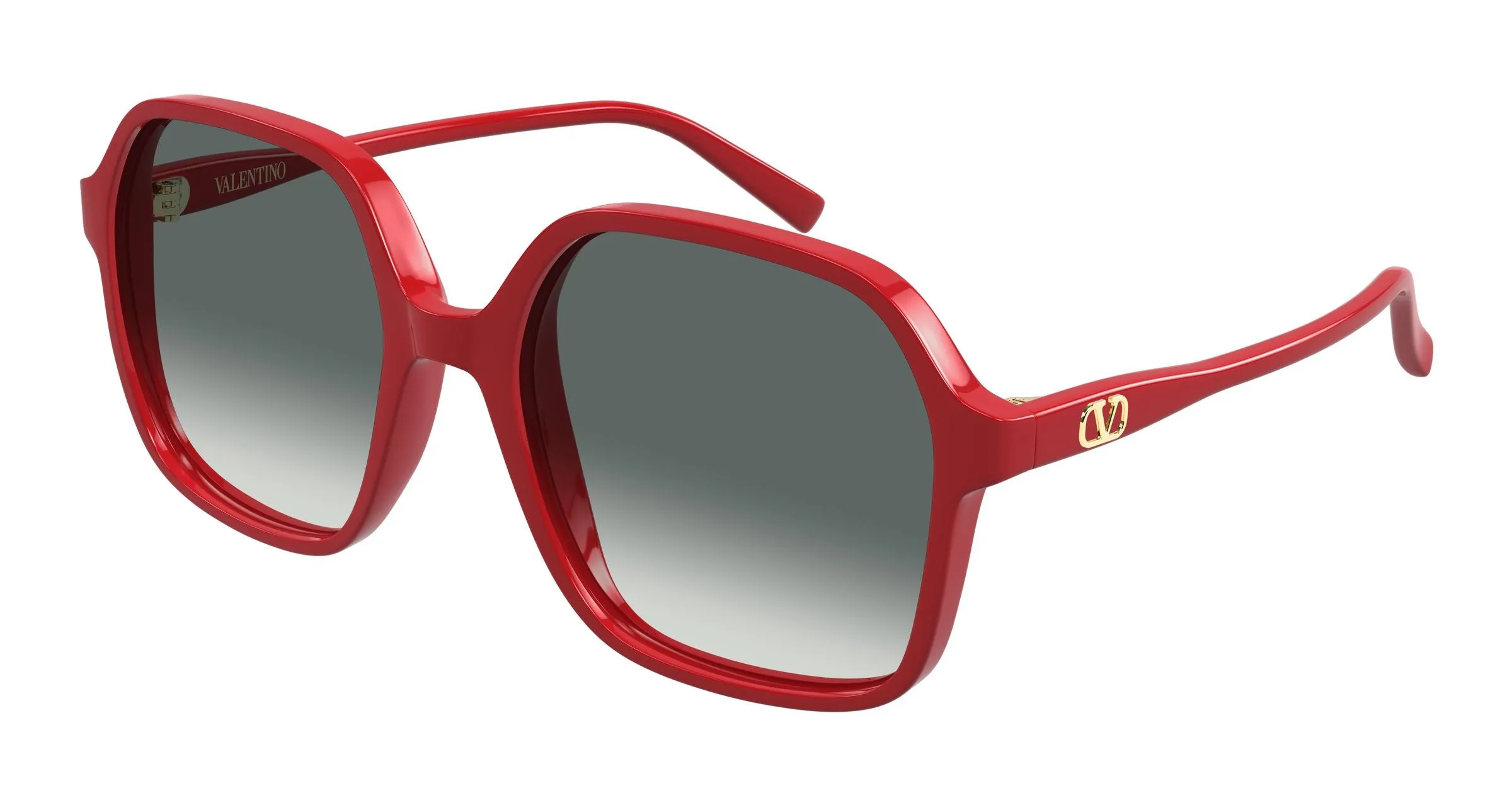Valentino VG0018S 006 Occhiali da sole Acetato Rosso Grigio Squadrata - immagine 1