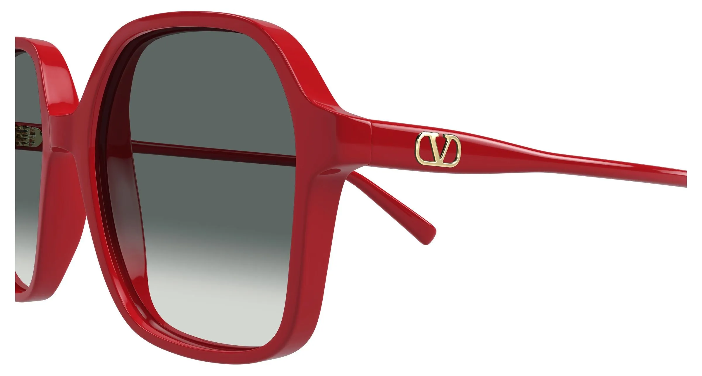 Valentino VG0018S 006 Occhiali da sole Acetato Rosso Grigio Squadrata - immagine 3