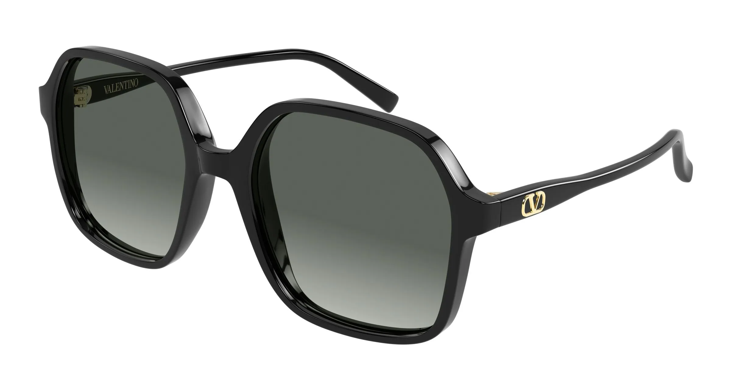 Valentino VG0018S 001 Occhiali da sole Acetato Nero Grigio Squadrata - immagine 1
