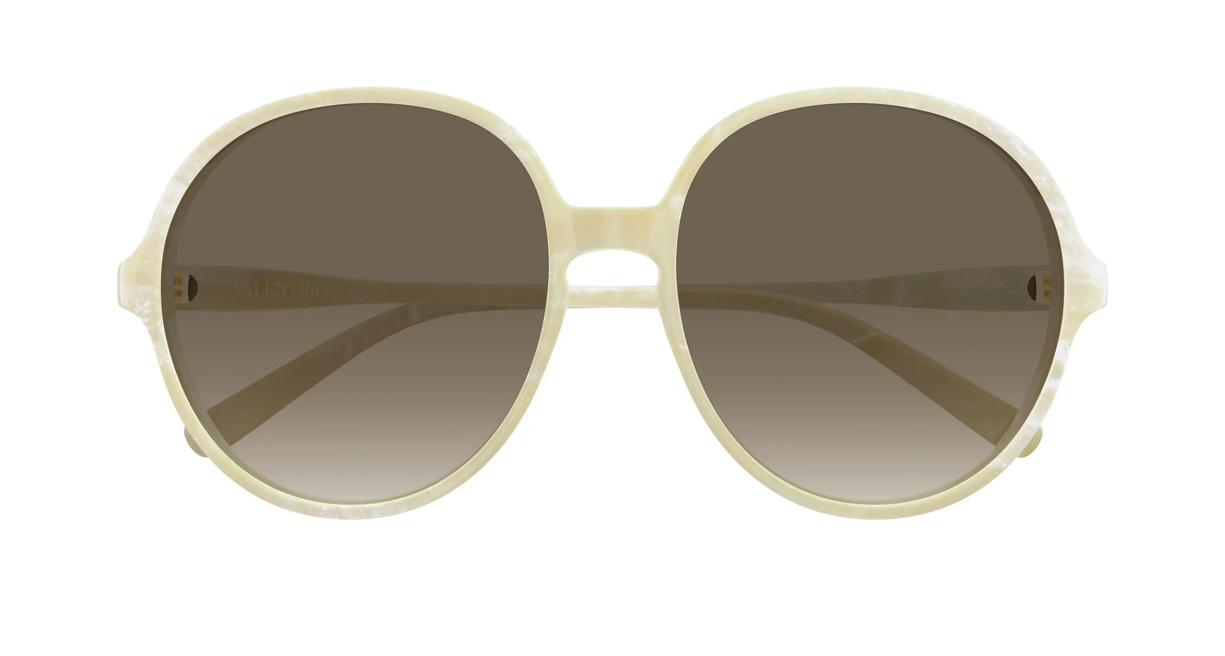 Valentino VG0017S 004 Occhiali da sole Acetato Avorio Marrone Rotonda - immagine 2