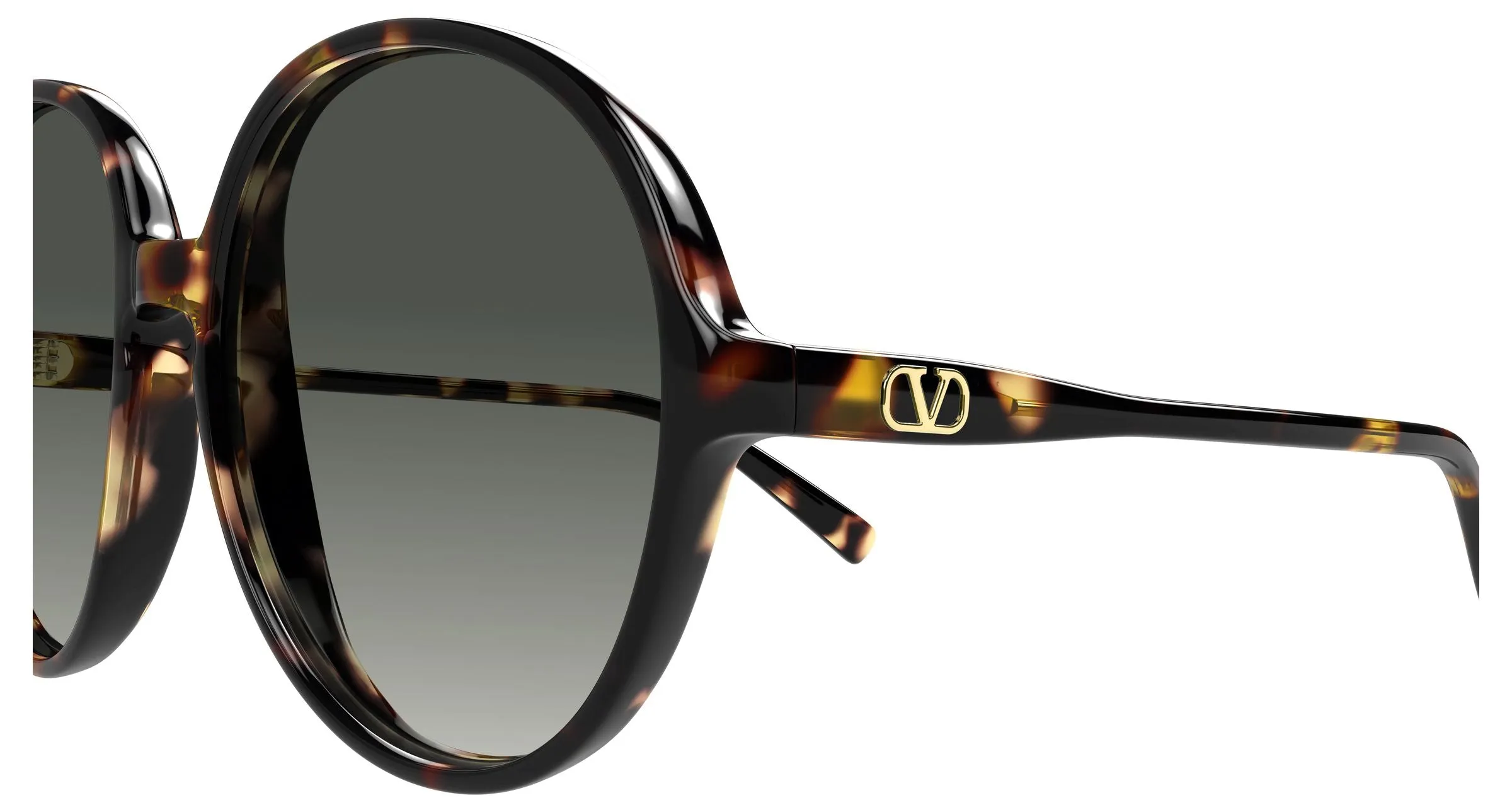 Valentino VG0017S 002 Occhiali da sole Acetato Havana Grigio Rotonda - immagine 3