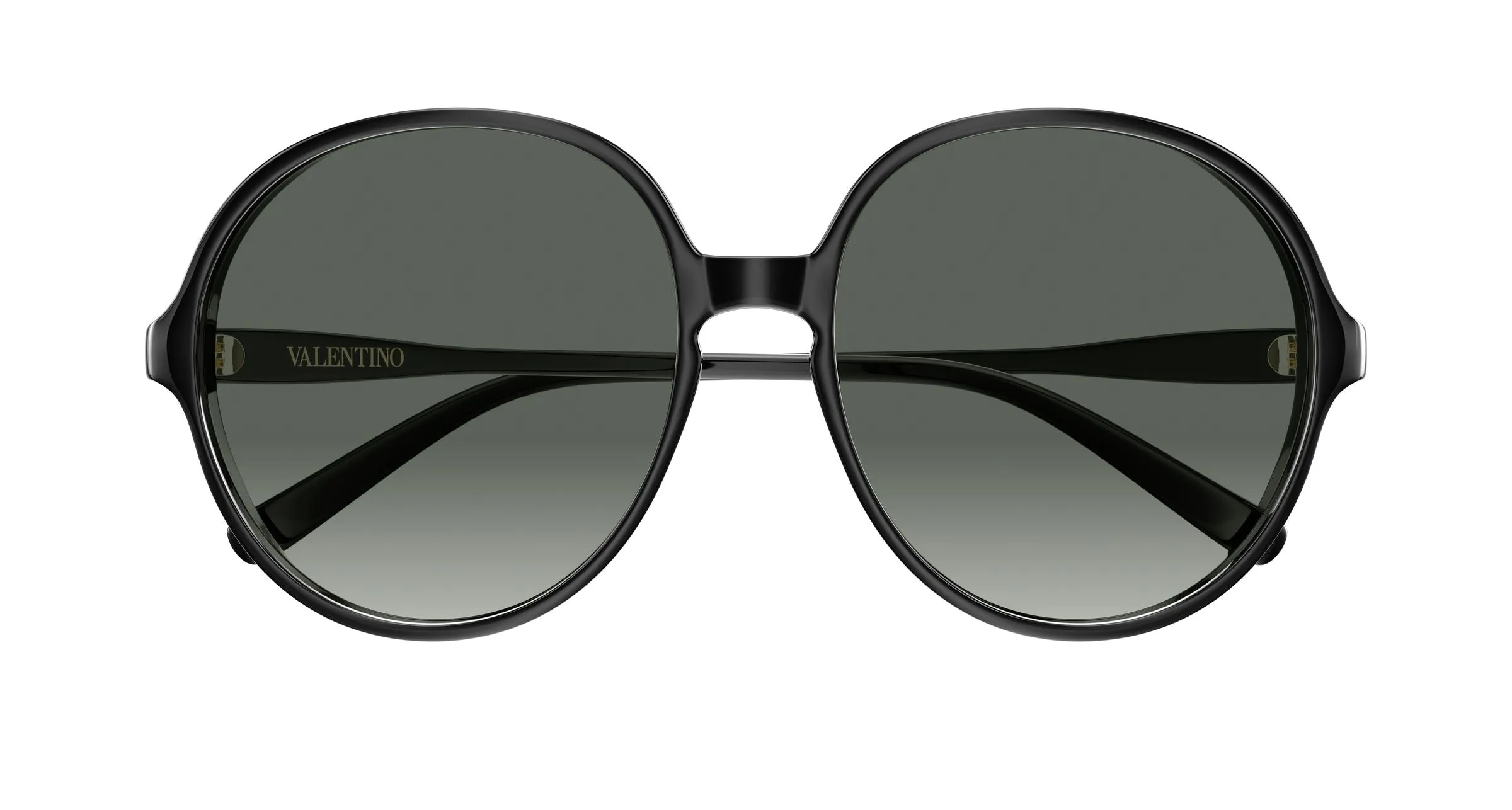 Valentino VG0017S 001 Occhiali da sole Acetato Nero Grigio Rotonda - immagine 2