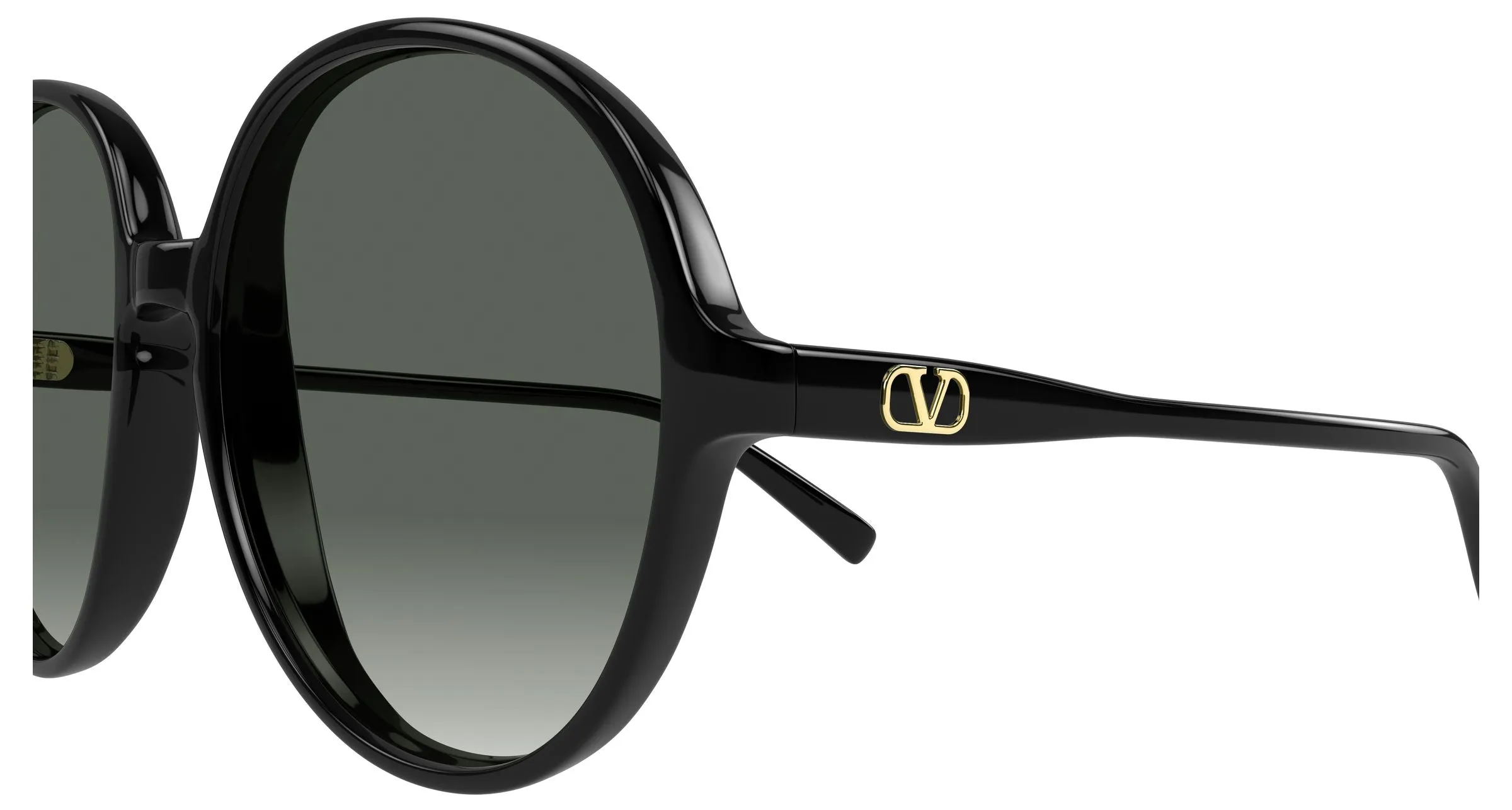 Valentino VG0017S 001 Occhiali da sole Acetato Nero Grigio Rotonda - immagine 3
