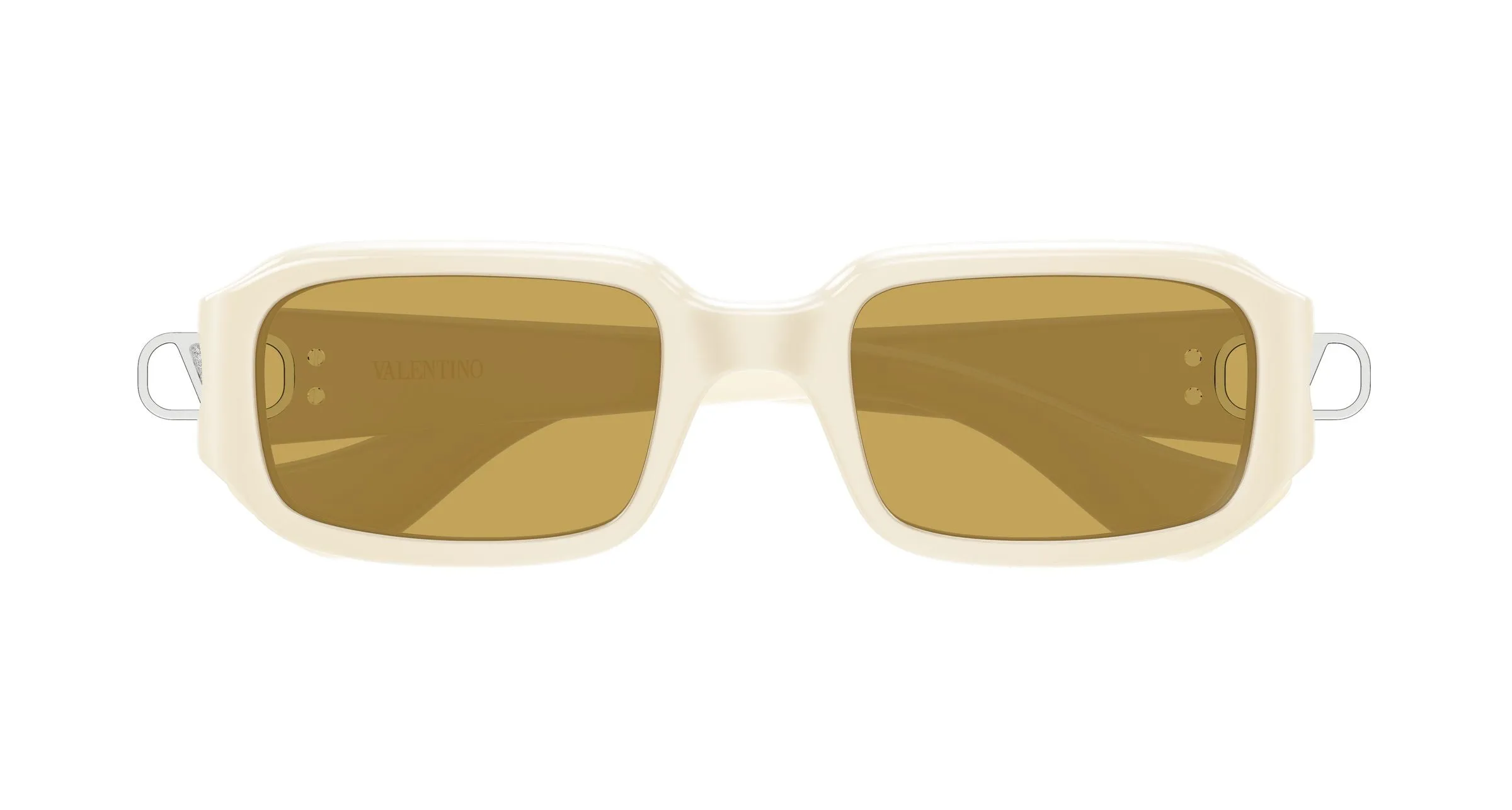 Valentino VG0016S 004 Occhiali da sole Bio-iniettato Avorio Marrone Squadrata - immagine 2