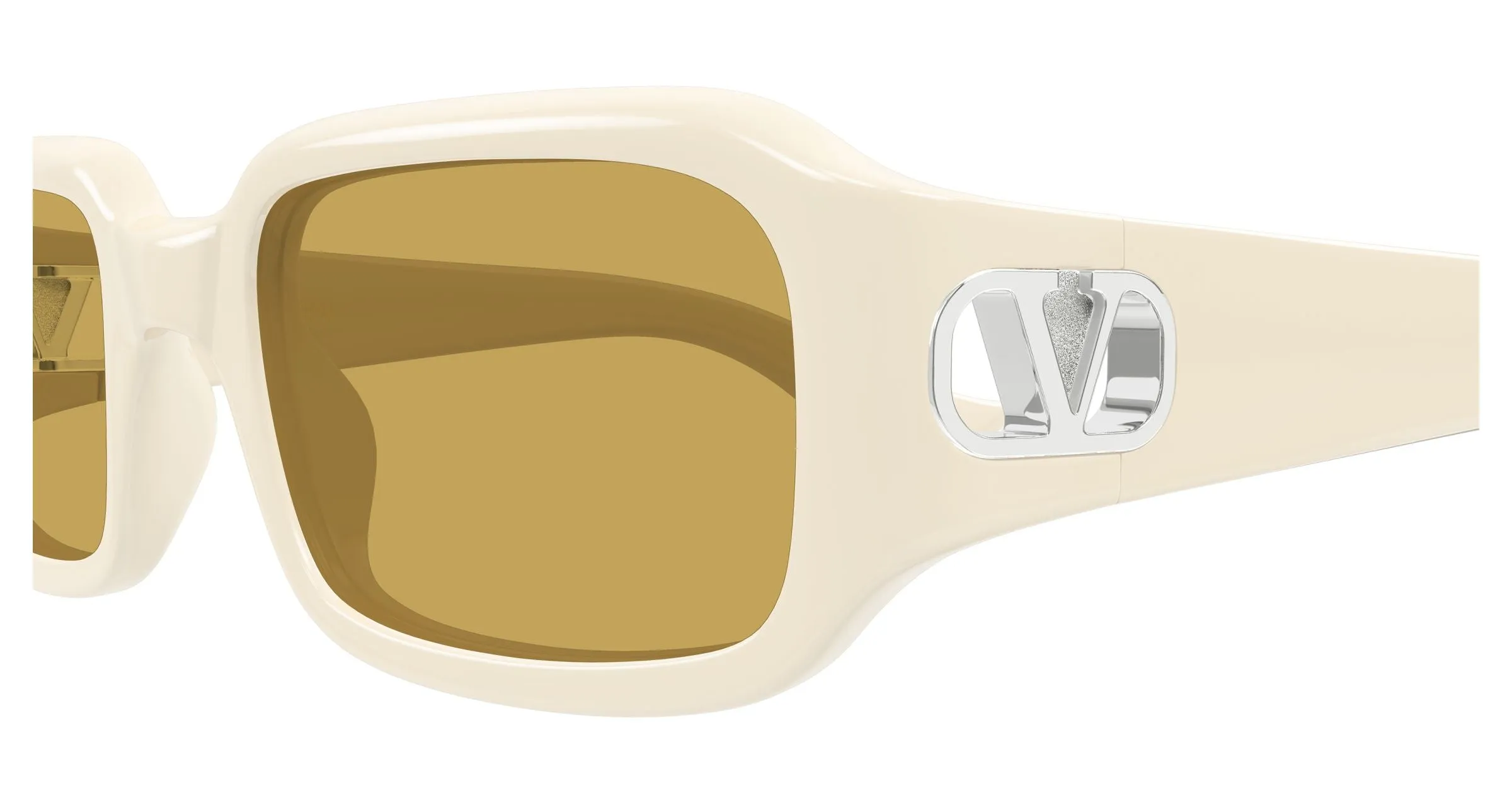 Valentino VG0016S 004 Occhiali da sole Bio-iniettato Avorio Marrone Squadrata - immagine 3