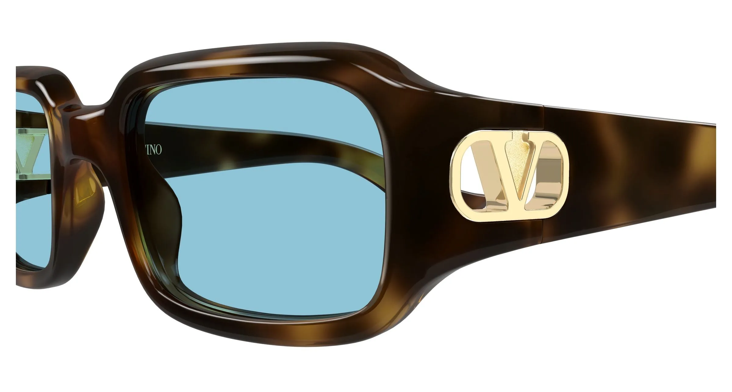 Valentino VG0016S 003 Occhiali da sole Bio-iniettato Havana Blu Squadrata - immagine 3