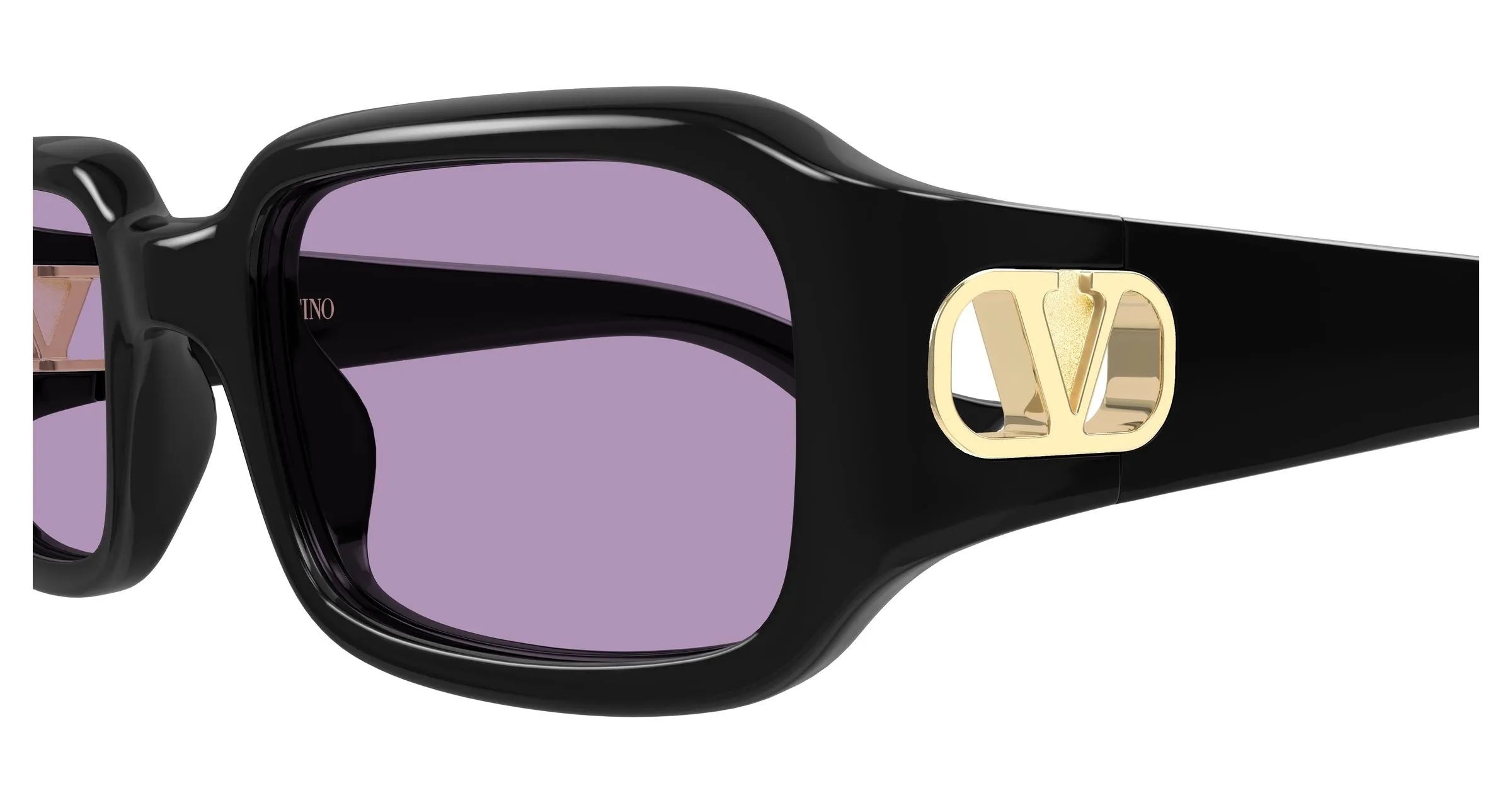Valentino VG0016S 002 Occhiali da sole Bio-iniettato Nero Viola Squadrata - immagine 3