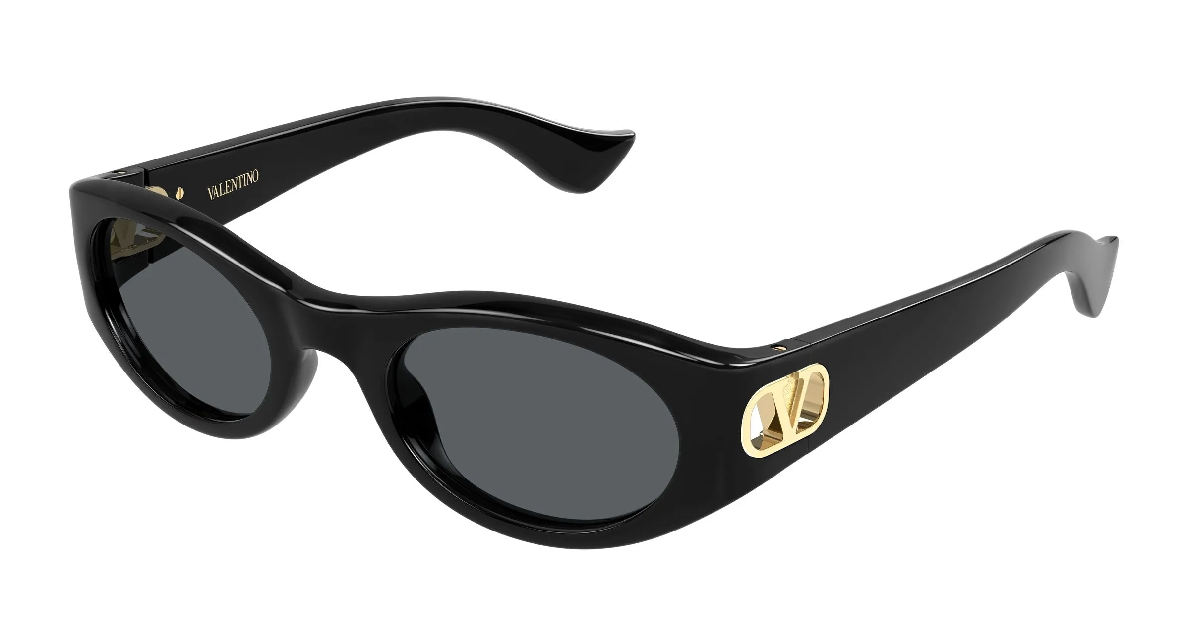 Valentino VG0015SA 001 Occhiali da sole Bio-iniettato Nero Grigio Rotonda - immagine 1