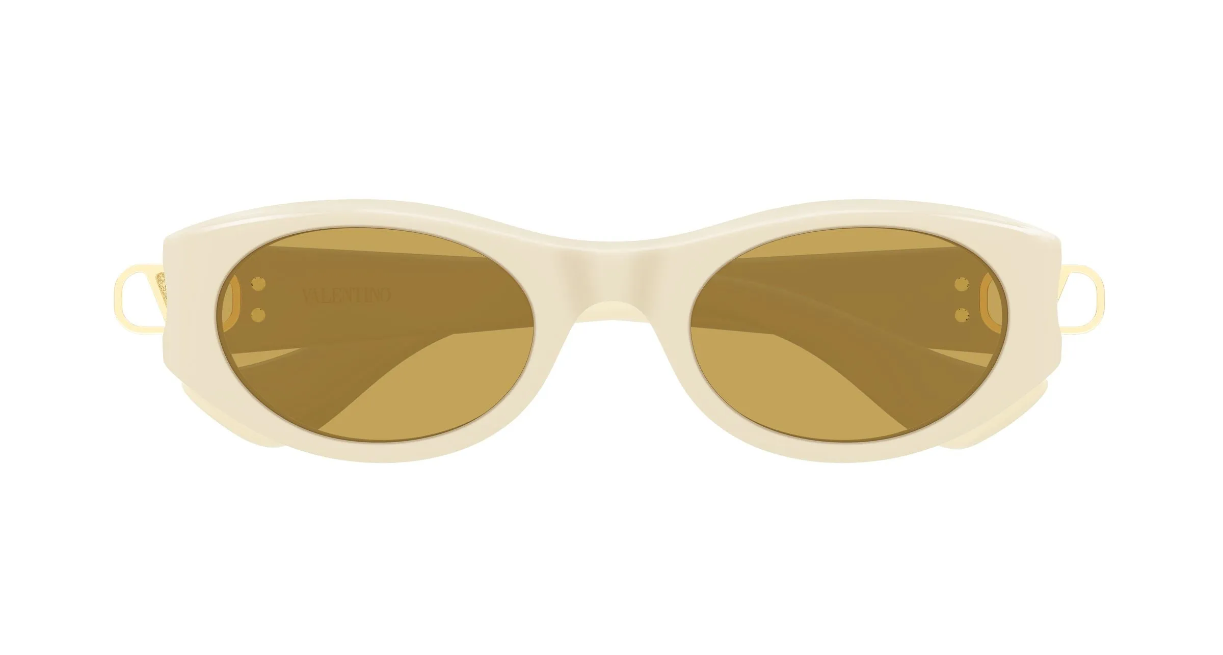 Valentino VG0015S 004 Occhiali da sole Bio-iniettato Avorio Marrone Rotonda - immagine 2