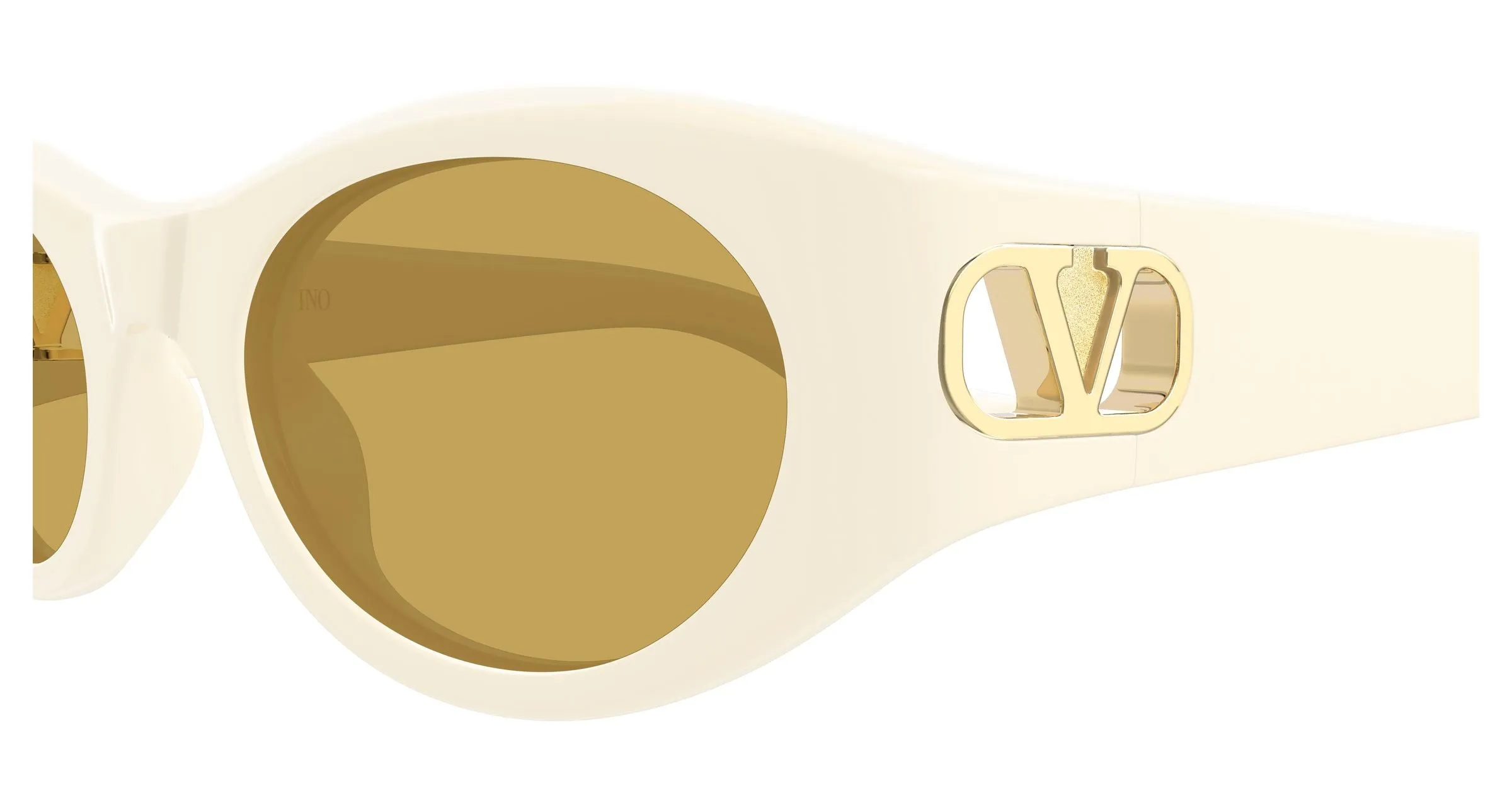 Valentino VG0015S 004 Occhiali da sole Bio-iniettato Avorio Marrone Rotonda - immagine 3