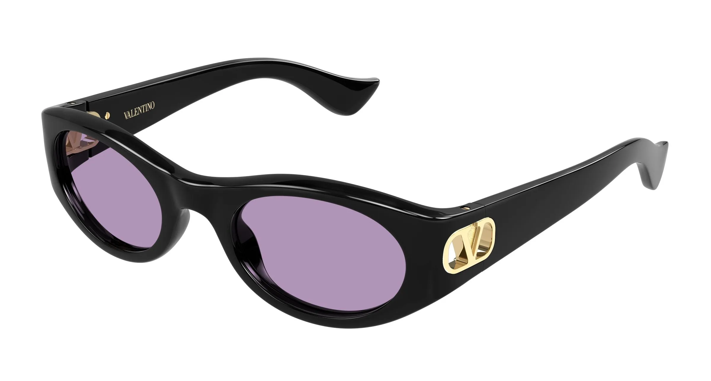 Valentino VG0015S 002 Occhiali da sole Bio-iniettato Nero Viola Rotonda - immagine 1