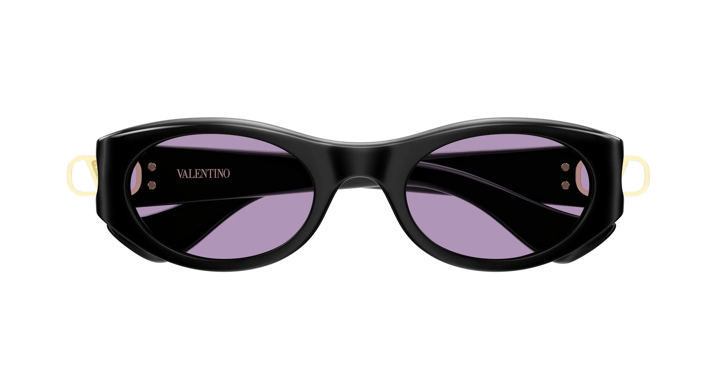 Valentino VG0015S 002 Occhiali da sole Bio-iniettato Nero Viola Rotonda - immagine 2