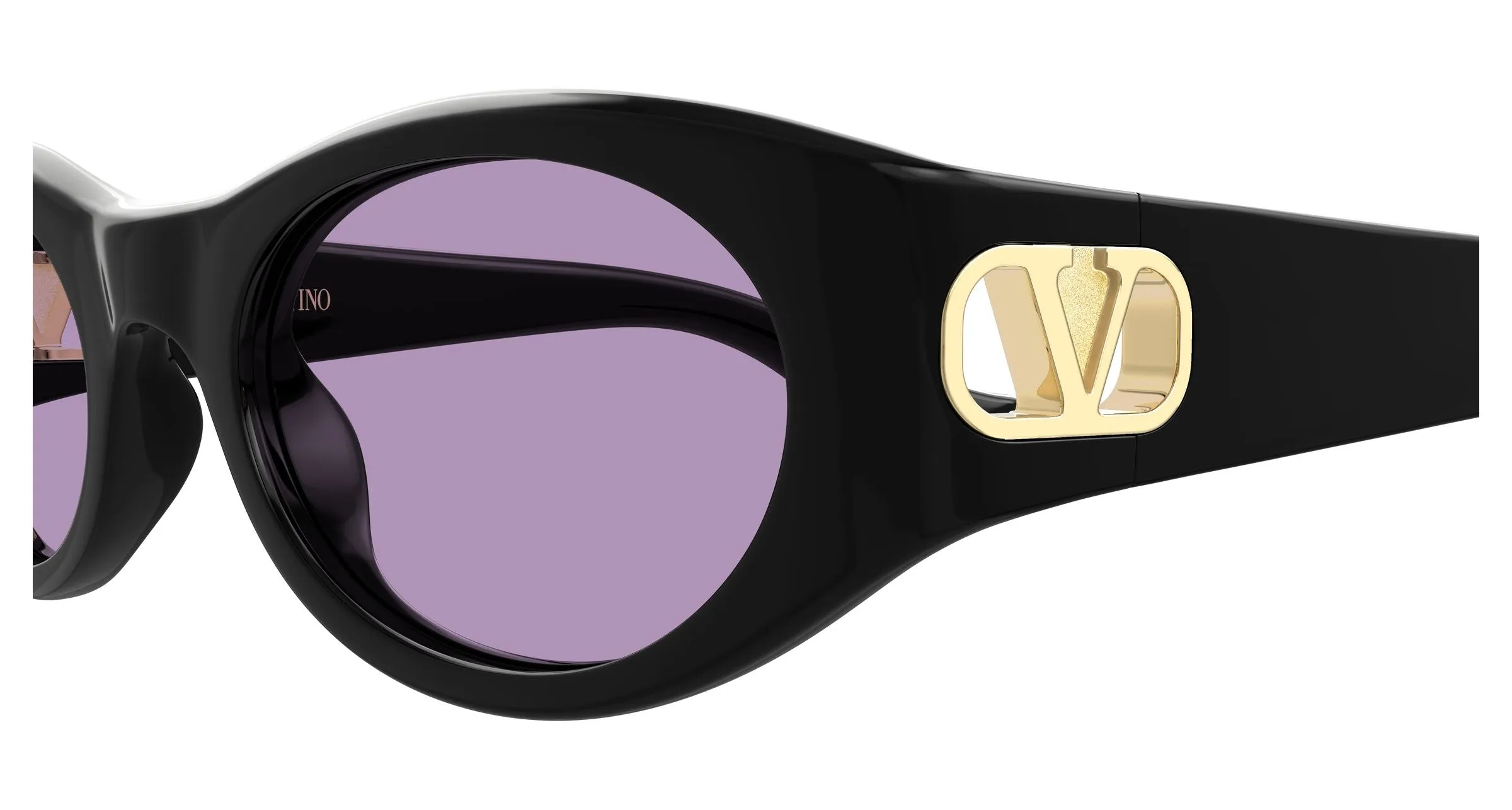Valentino VG0015S 002 Occhiali da sole Bio-iniettato Nero Viola Rotonda - immagine 3