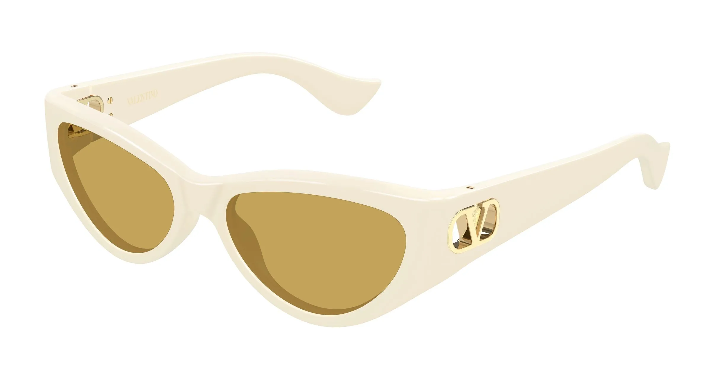 Valentino VG0014S 004 Occhiali da sole Bio-iniettato Avorio Marrone Cat Eye - immagine 1