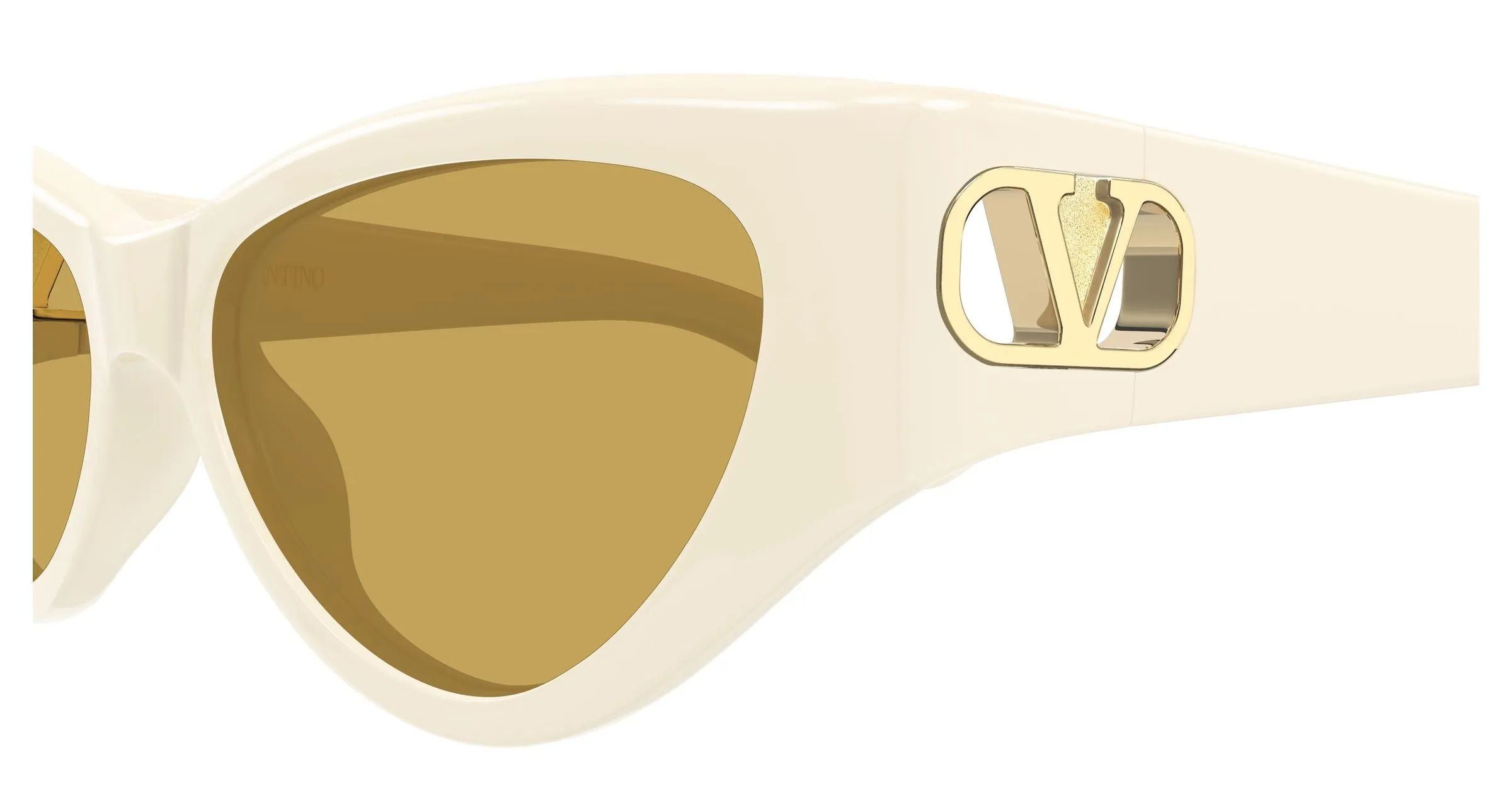 Valentino VG0014S 004 Occhiali da sole Bio-iniettato Avorio Marrone Cat Eye - immagine 3