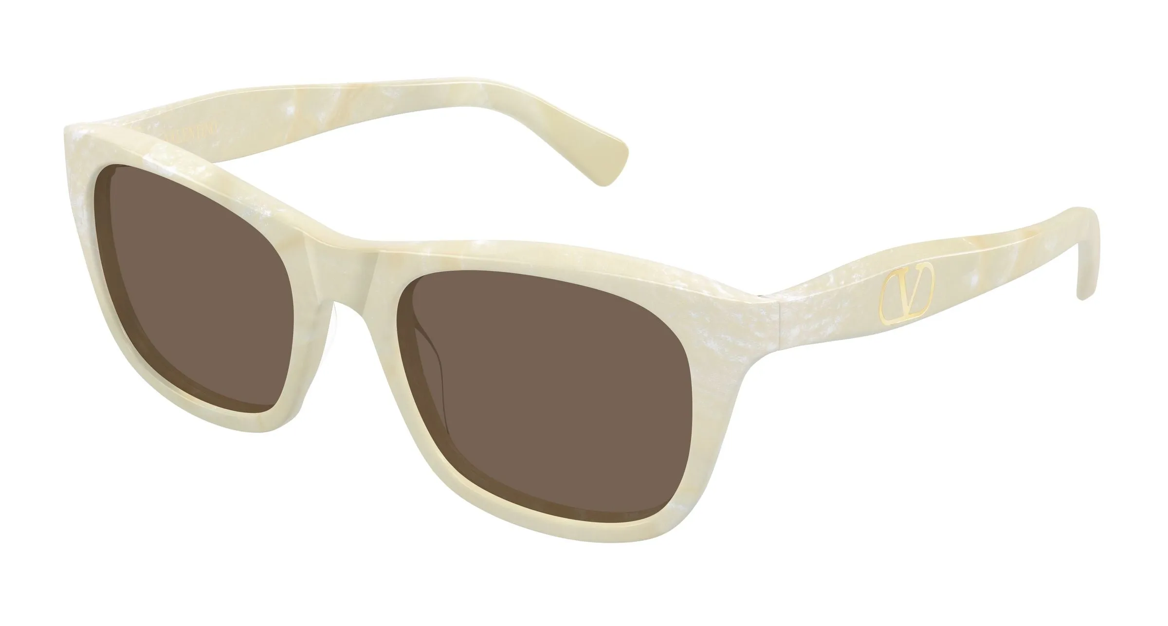 Valentino VG0013SK 003 Occhiali da sole Acetato Avorio Marrone Squadrata - immagine 1