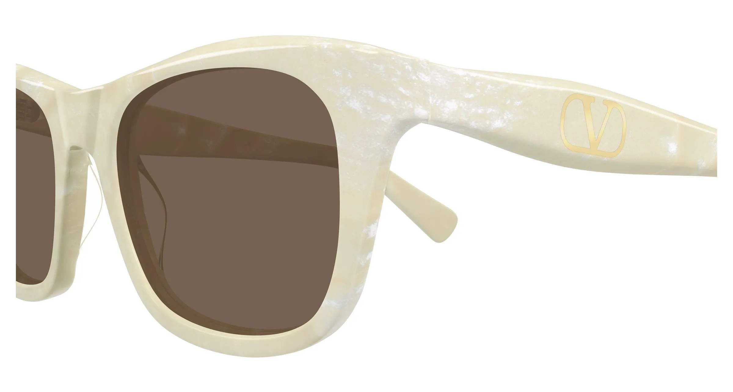 Valentino VG0013SK 003 Occhiali da sole Acetato Avorio Marrone Squadrata - immagine 3