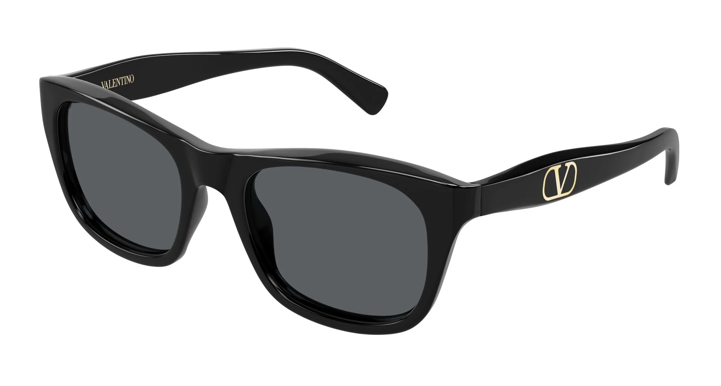 Valentino VG0013SK 001 Occhiali da sole Acetato Nero Grigio Squadrata - immagine 1
