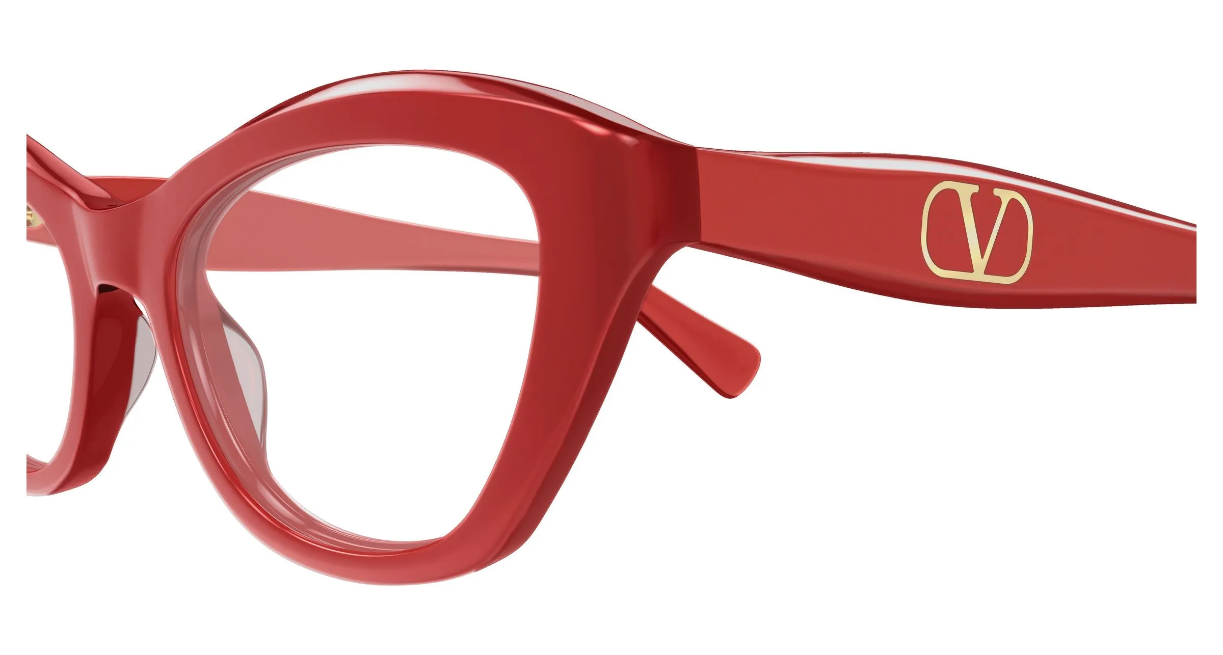 Valentino VG0012O 003 Montature da vista Acetato Rosso Trasparente Cat Eye - immagine 3