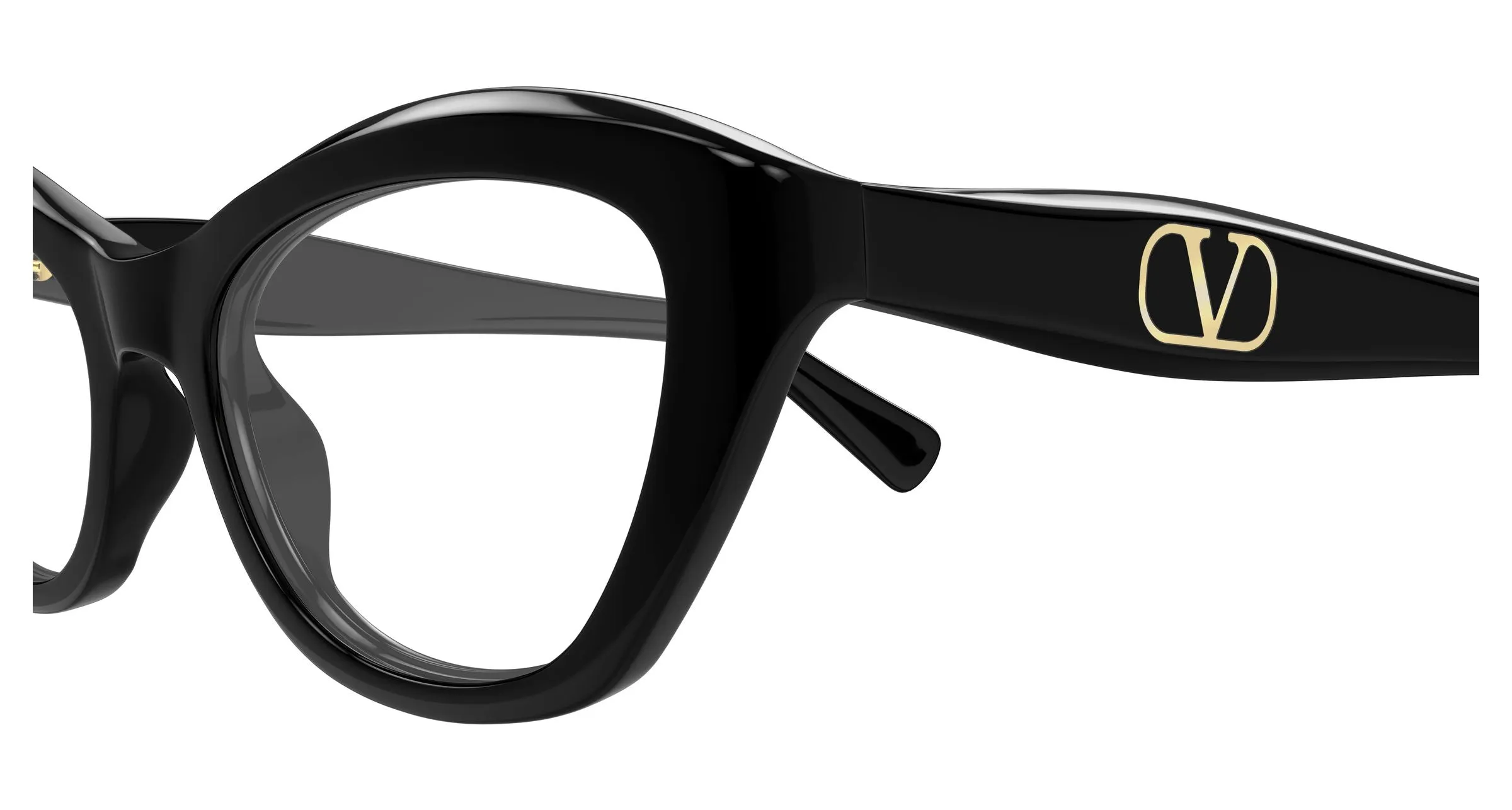 Valentino VG0012O 001 Montature da vista Acetato Nero Trasparente Cat Eye - immagine 3