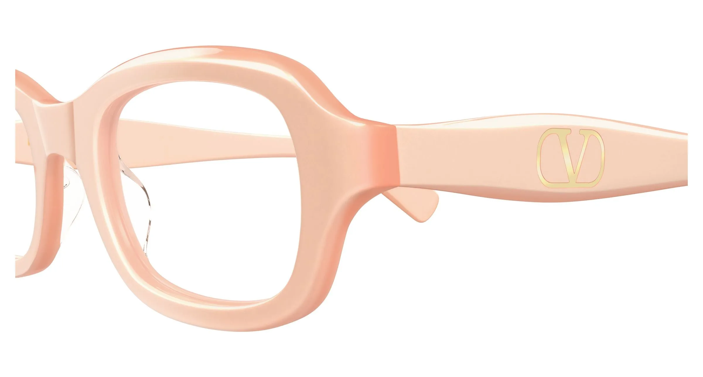 Valentino VG0011O 003 Montature da vista Acetato Rosa Trasparente Squadrata - immagine 3
